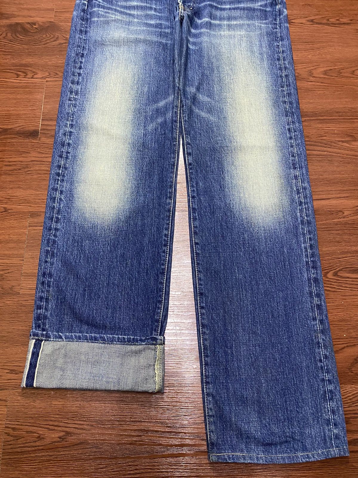 Japanese Brand Vintage Japanese Brands Bartack Selvedge Loose Jeans Size US 35 - 5 Thumbnail