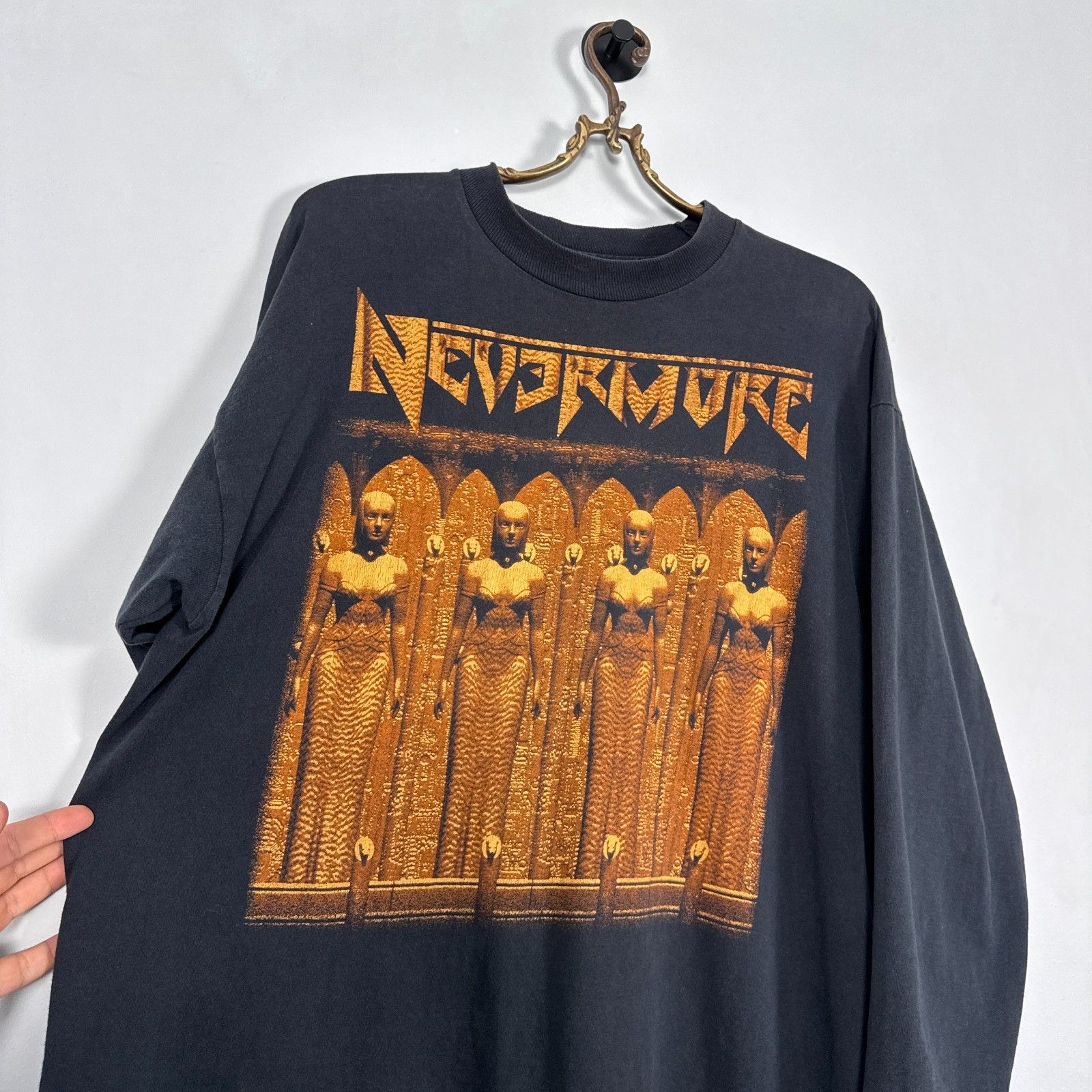 Band Tees RARE Nevermore Band 1995 Tour Longsleeve T-Shirt Metal VTG Size US XL / EU 56 / 4 - 6 Thumbnail