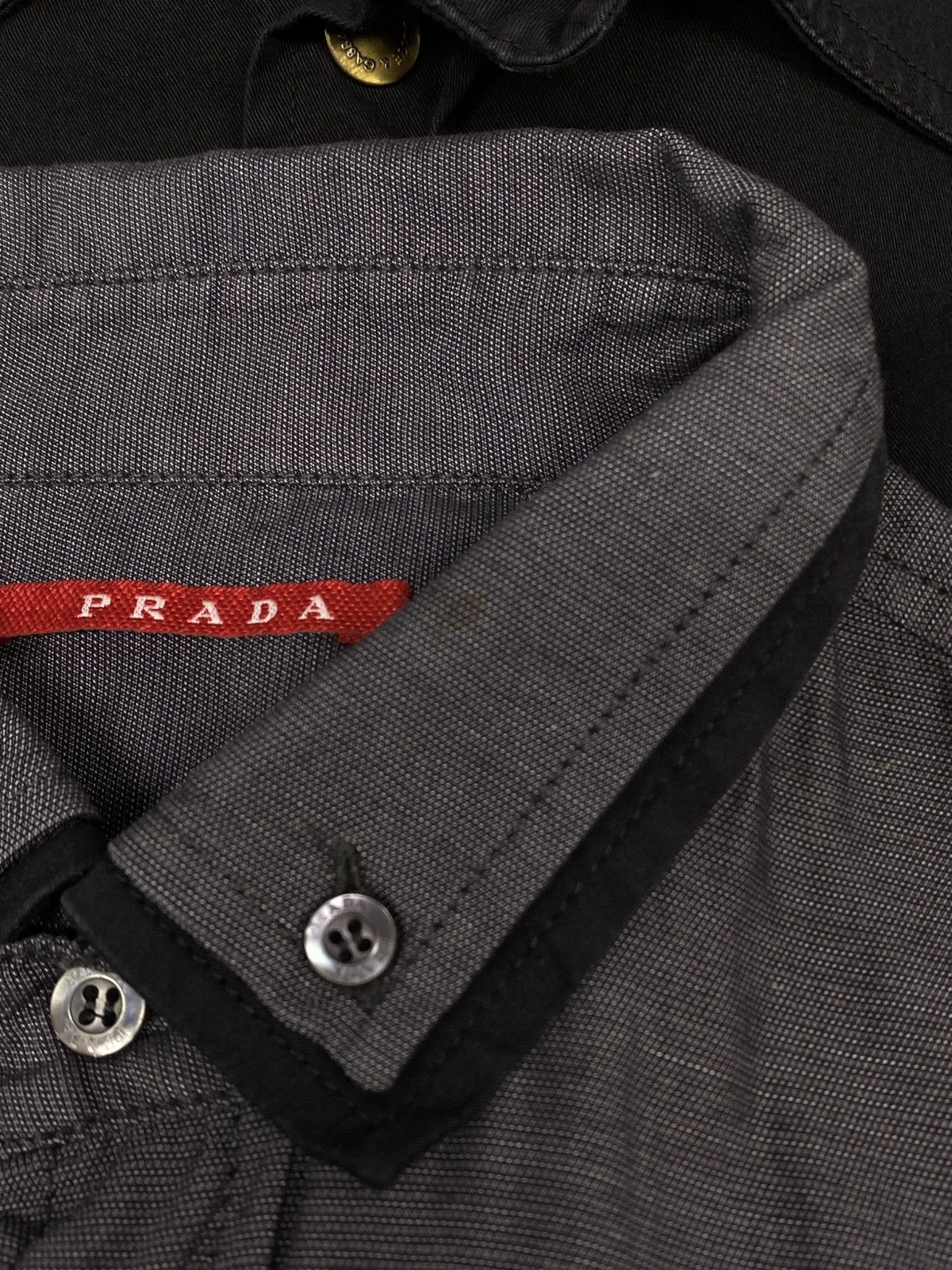 Prada Prada Dark Grey Black Tab Long Sleeve Button Up Shirt Size US M / EU 48-50 / 2 - 21 Thumbnail
