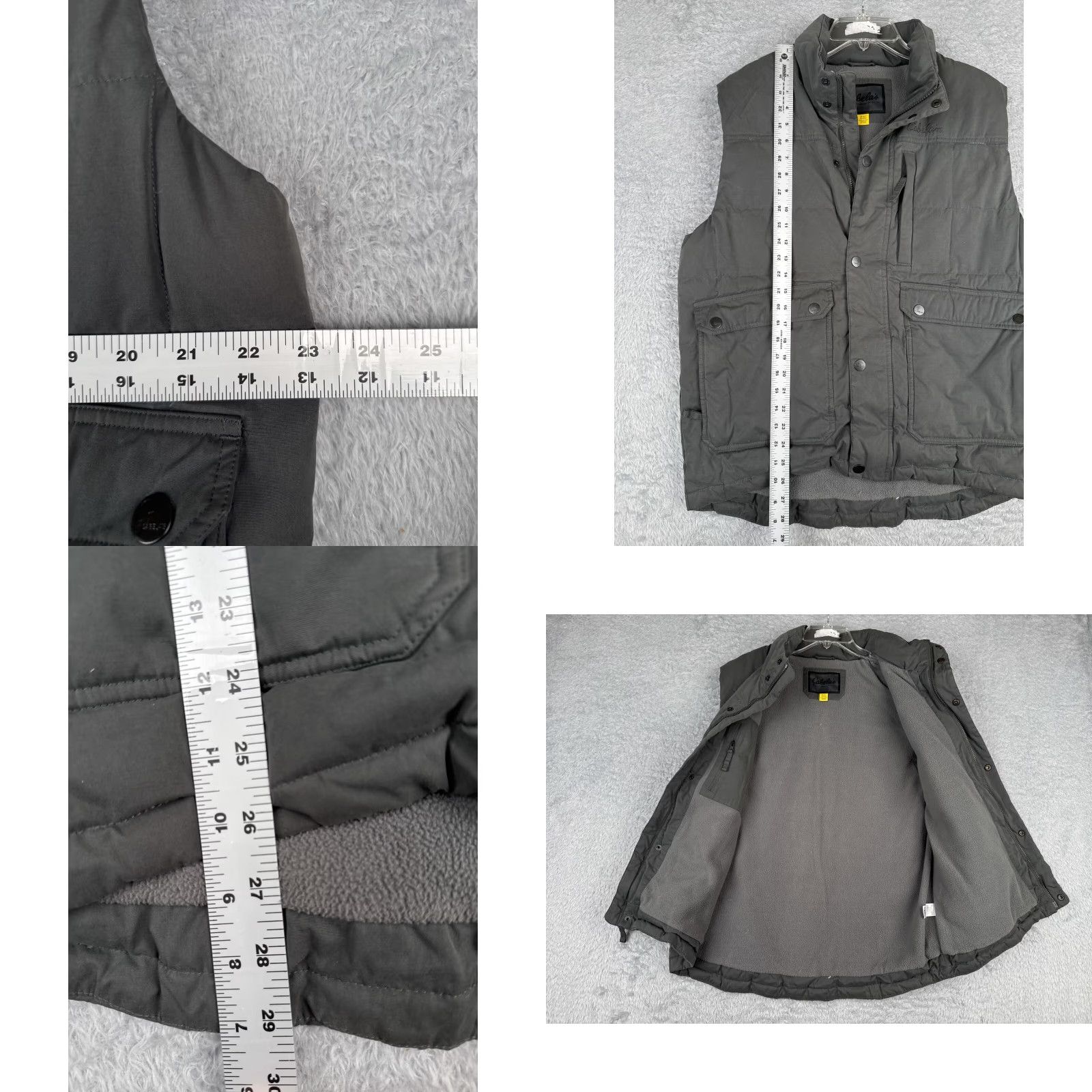 Vintage VINTAGE Cabela's Vest Mens Gray Down Insulation Pockets Lined Fleece Warm Outdoor Sport Regular M Size US M / EU 48-50 / 2 - 8 Thumbnail