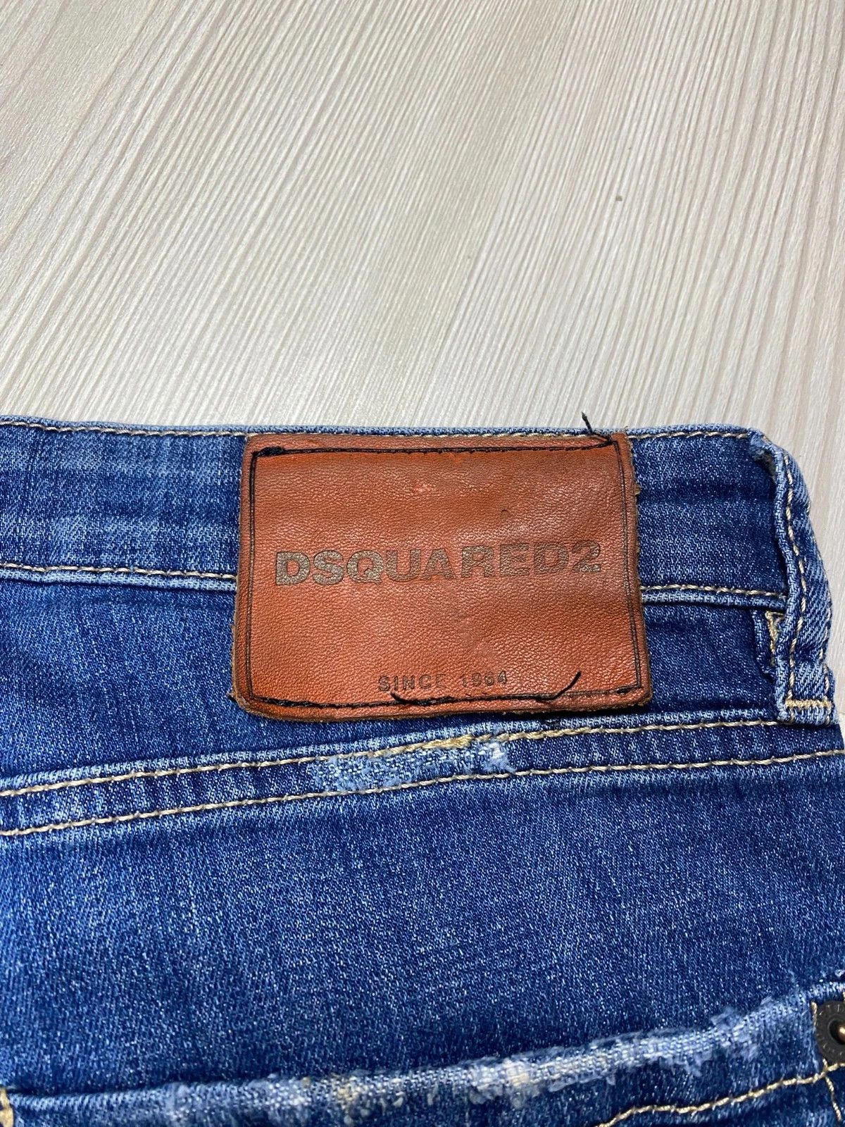 Dsquared2 Dsquared2 Blue Slim Fit Distressed Jeans Paint Splatter Size US 32 / EU 48 - 6 Thumbnail