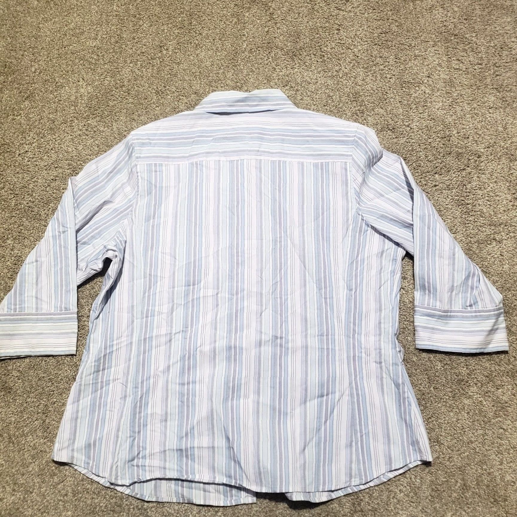 Merona Merona Shirt 3/4 Sleeve Button-Up Striped Top Women 18W Blue White Multicolor Casual Spring Summer Size XXL / US 16-18 / IT 52-54 - 8 Thumbnail