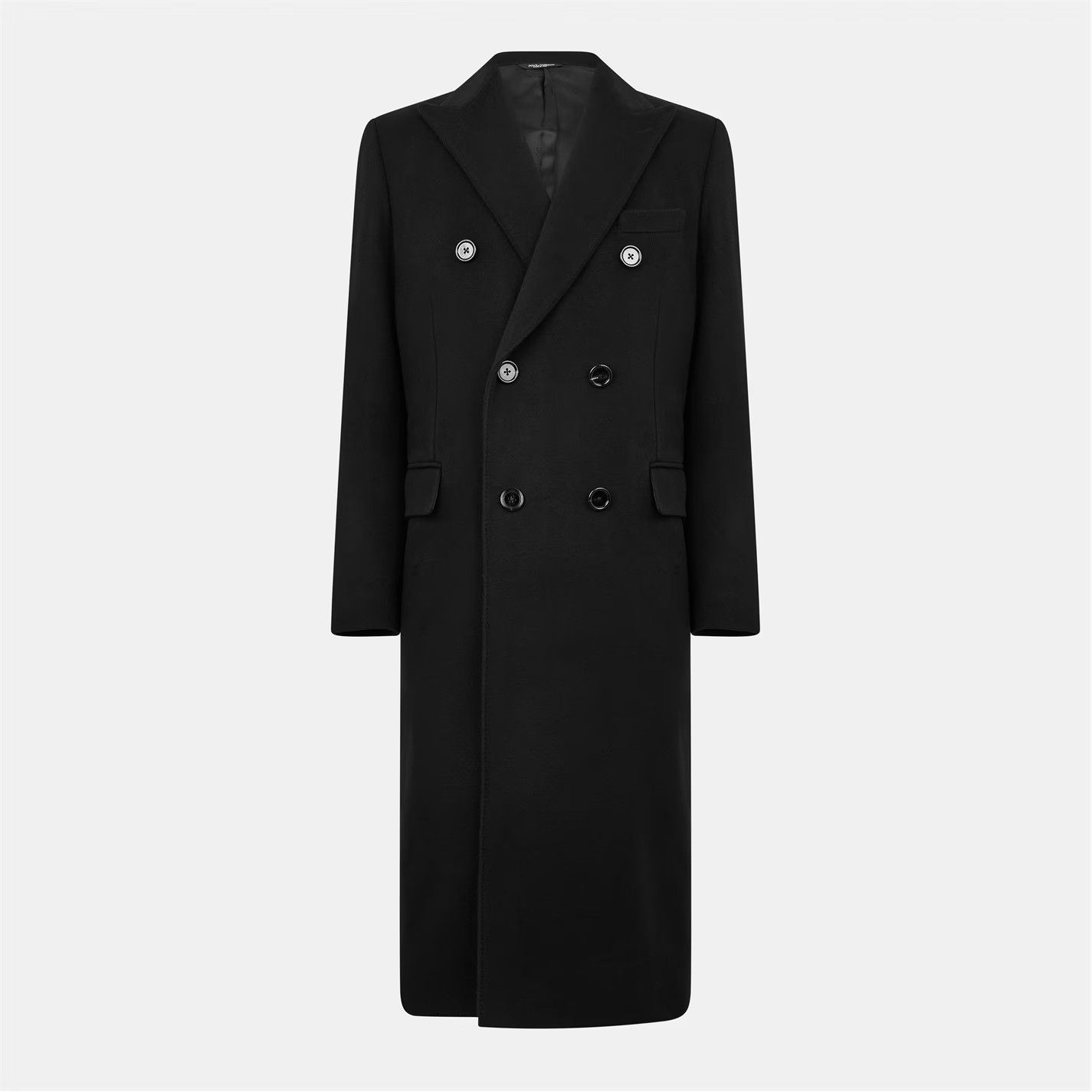 Dolce & Gabbana o1g2r1mq0426 Double Breasted Fitted Overcoat in Nero Size US M / EU 48-50 / 2 - 1 Thumbnail