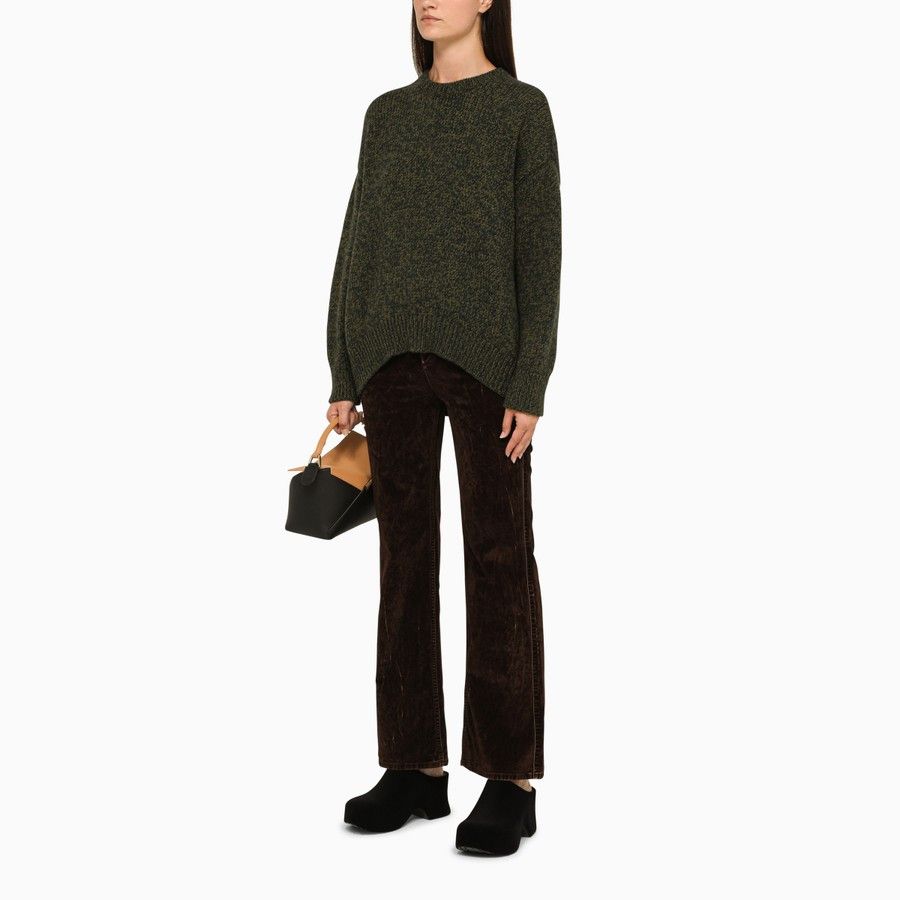 Loewe o1d2blof0824 Convertible Crew-Neck Jumper in Dark Green Size S / US 4 / IT 40 - 2 Thumbnail