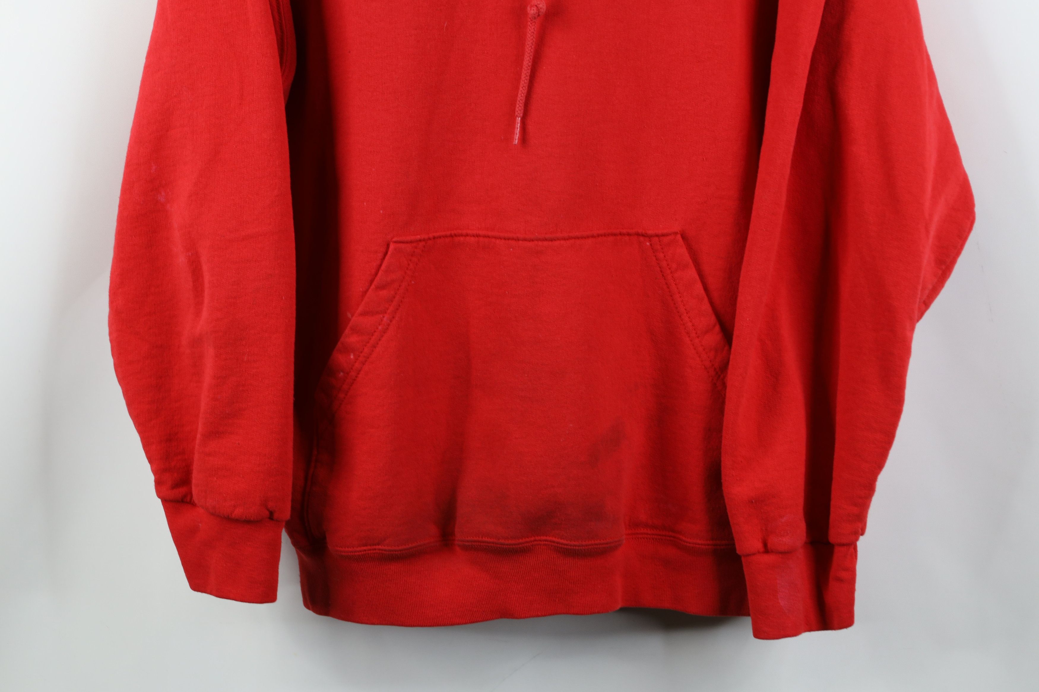 Vintage Vintage 90s Y2K Streetwear Blank Hoodie Sweatshirt Red Size US L / EU 52-54 / 3 - 3 Thumbnail