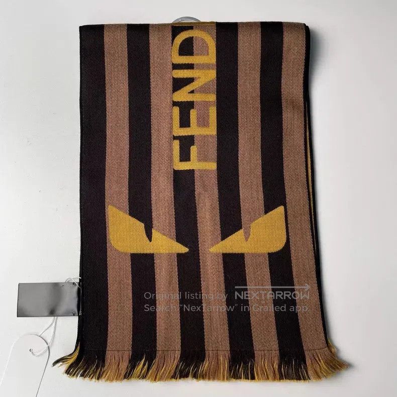 Fendi Fendi Brown Coffee Colored Double-Sided Cashmere Mini Mons Size ONE SIZE - 1 Thumbnail