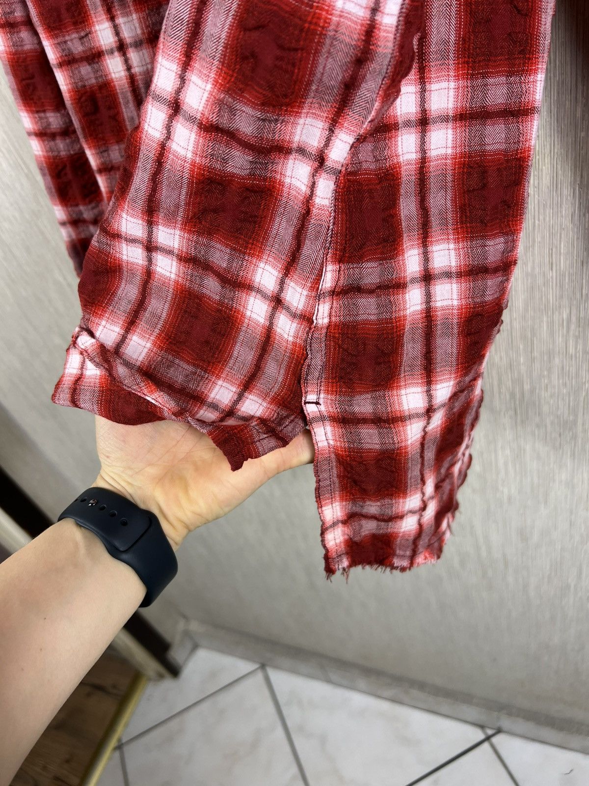 Diesel Diesel plaid button up checked distressed shrunk shirt logo Size US L / EU 52-54 / 3 - 17 Thumbnail