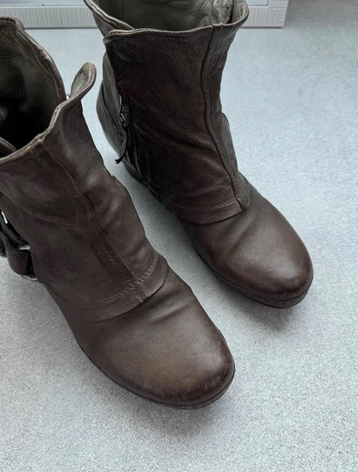 A.S.98 Vintage A.S 98 Airtep Ankle Women Leather Biker Brown Boots Size US 8.5 / IT 38.5 - 6 Thumbnail