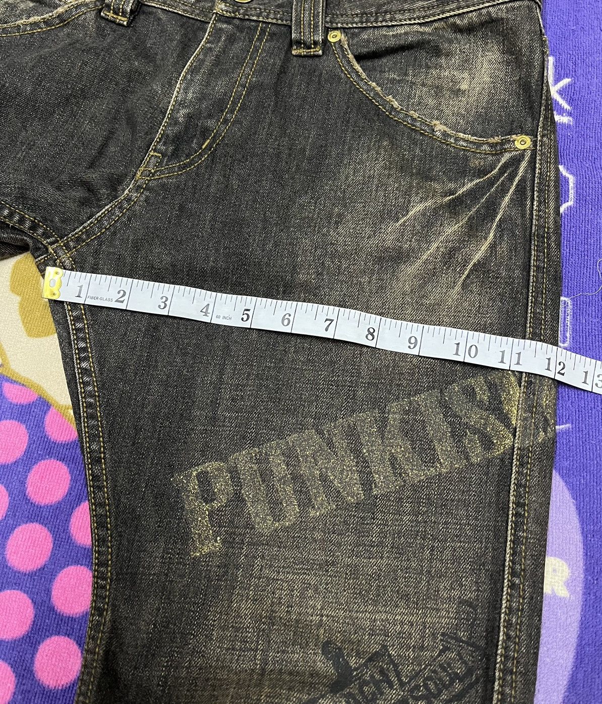 Japanese Brand Punk Skulls Design by RATTLE TRAP Distressed Denim Size US 34 / EU 50 - 18 Thumbnail