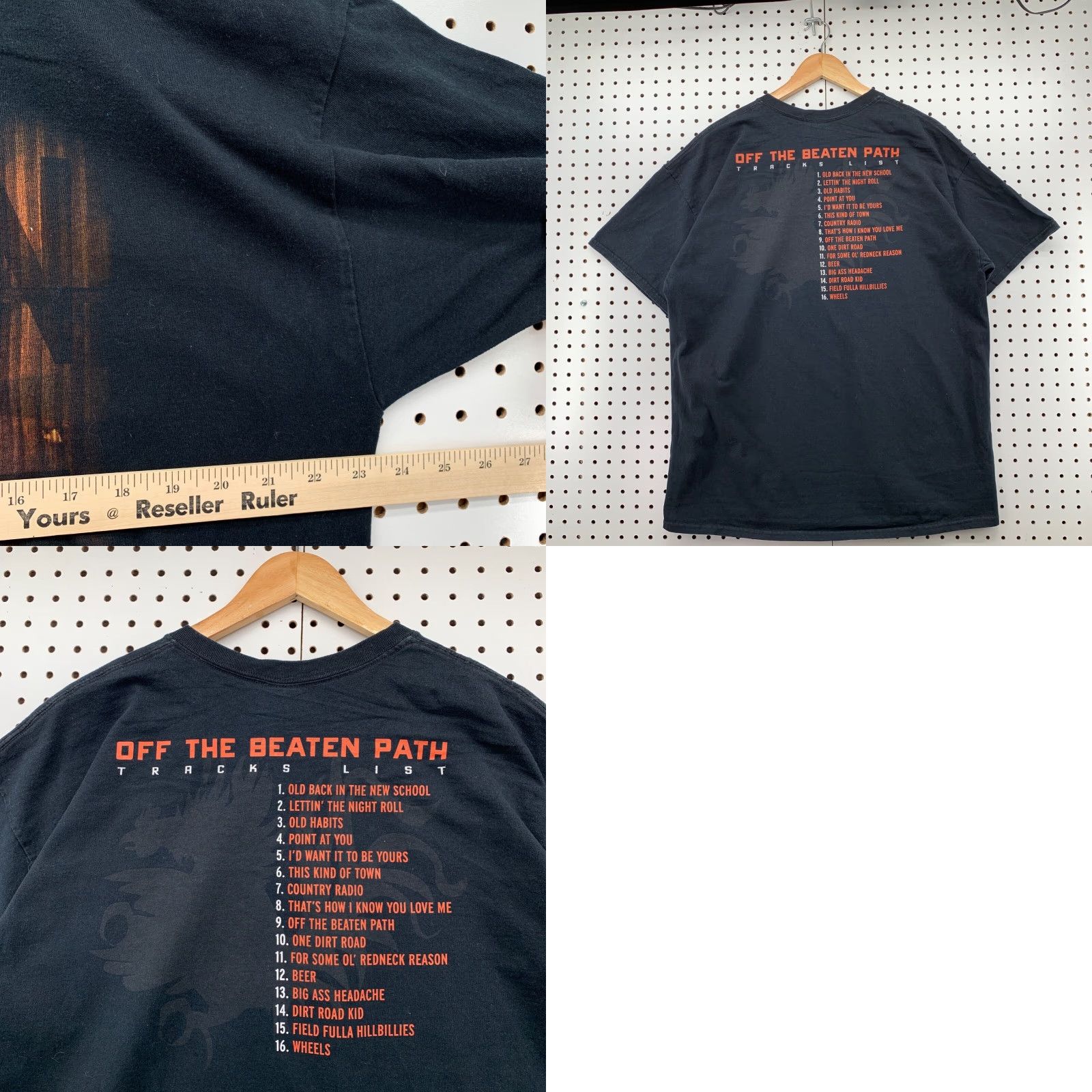 Gildan VINTAGE Justin Moore Off The Beaten Path Shirt Mens XL Black Music Band XL Shirt Mens Black Music Band 23.5x31 Size US XL / EU 56 / 4 - 8 Thumbnail