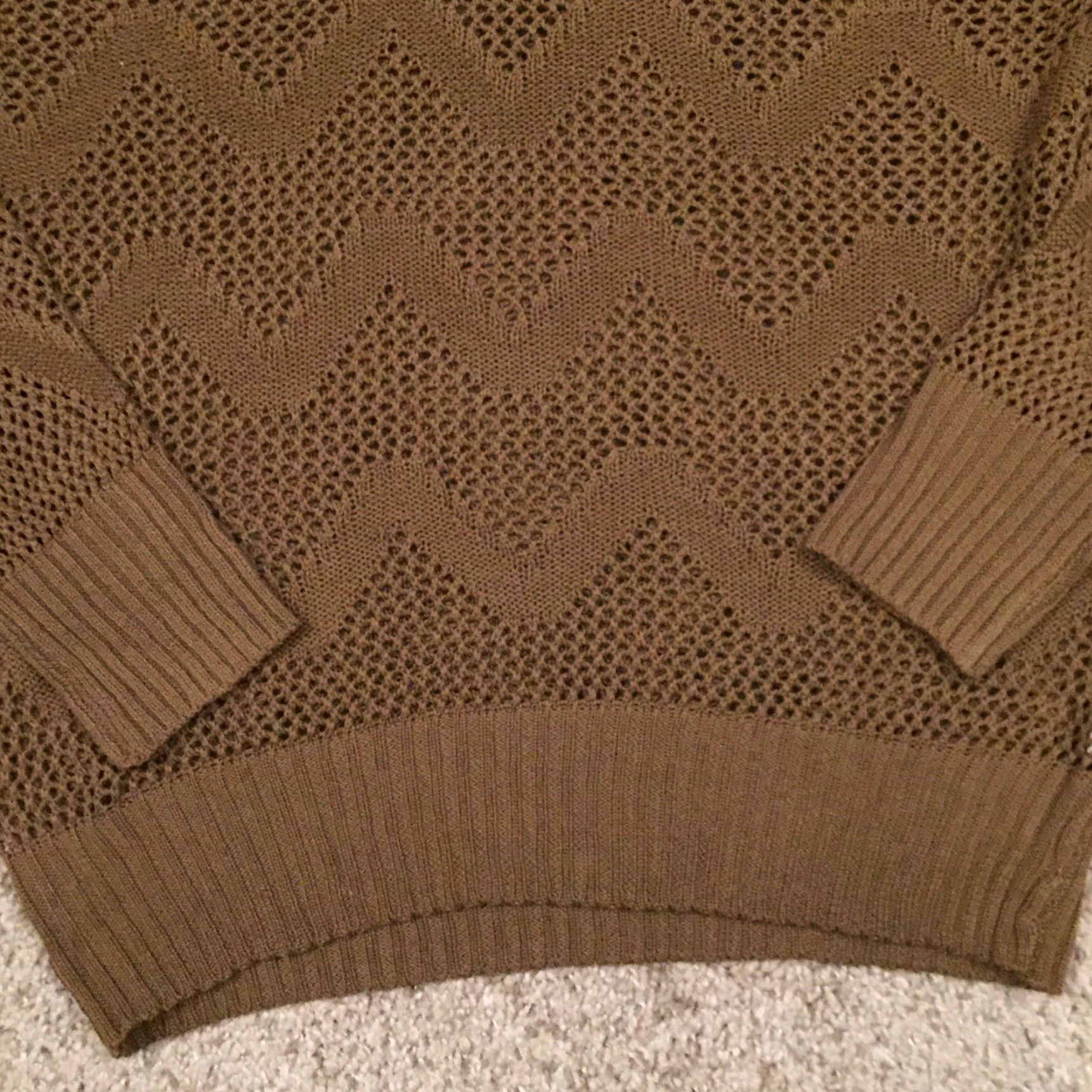 Vintage Fashion Magazine Sweater Womens Large Brown Open Knit V-Neck Long Sleeve Size L / US 10 / IT 46 - 4 Thumbnail