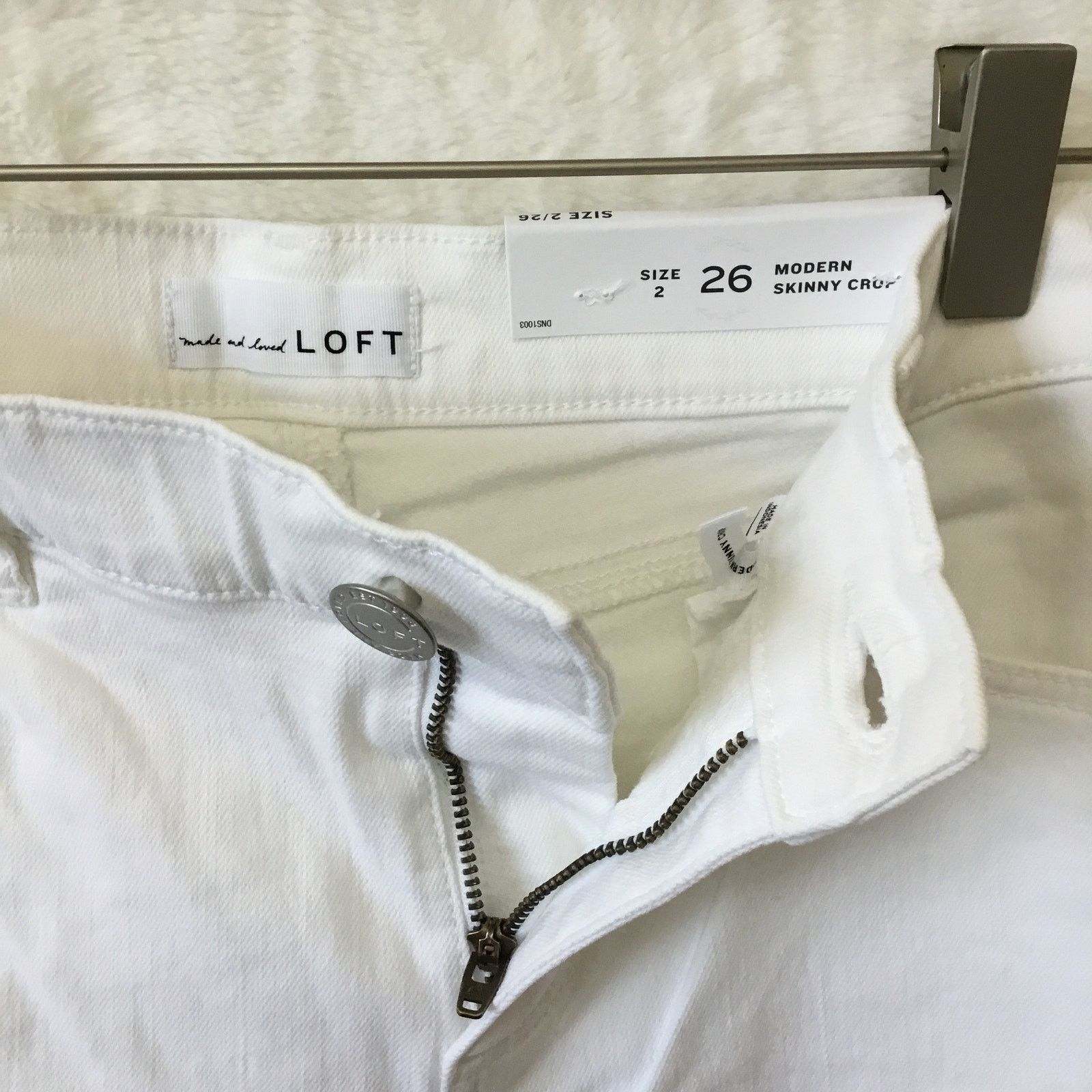 Loft LOFT White Skinny Crop Jeans with Stretch Size 26" / US 2 / IT 38 - 8 Thumbnail