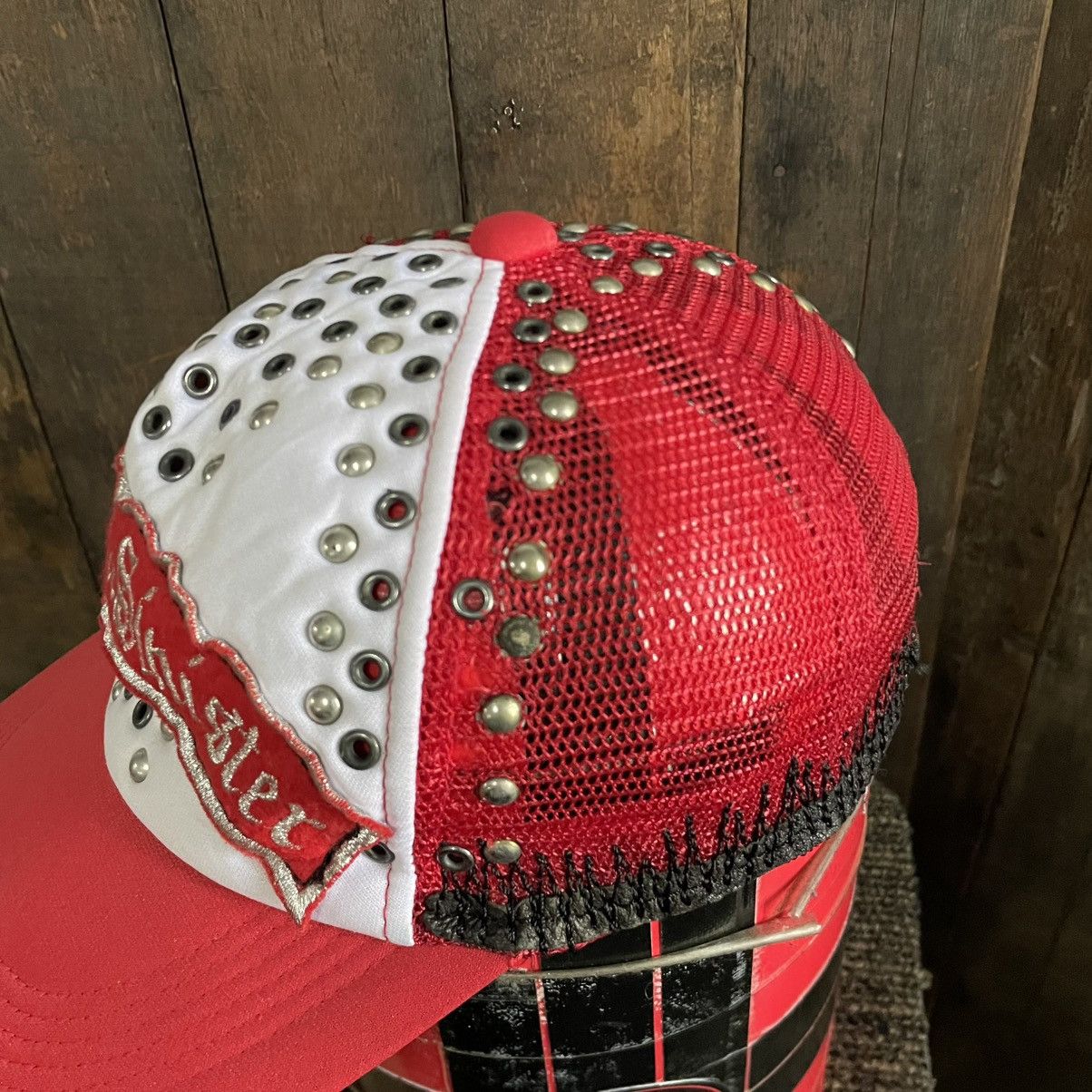 Yasuyuki Ishii Vintage Yasuyuki Ishii Studded Distress Trucker Cap Size ONE SIZE - 9 Thumbnail