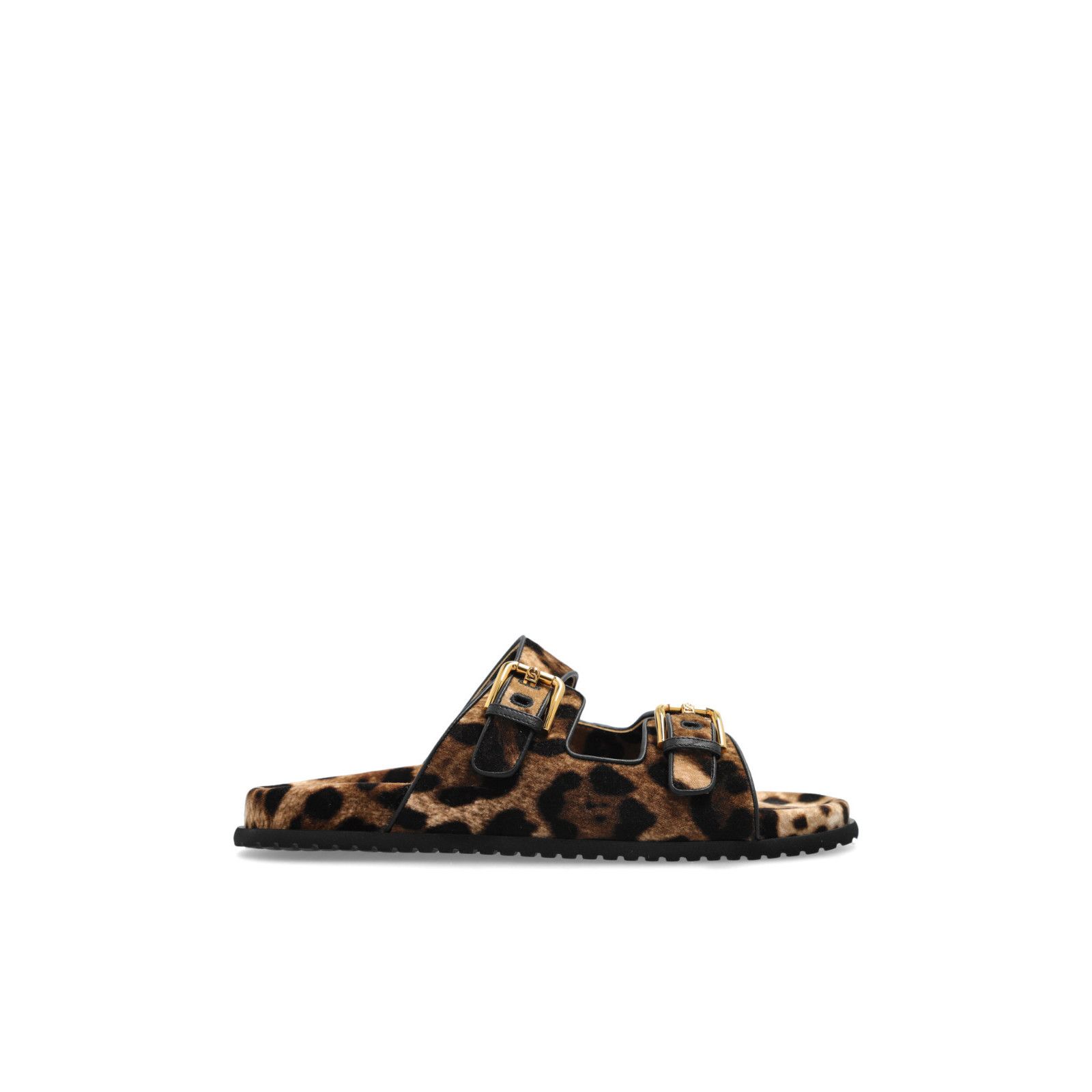 DOLCE&GABBANA Brown Leather Slides New & Authentic (Women's