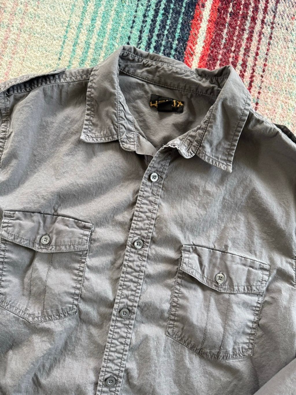 Helix Vintage Helix Gray Long Sleeve Casual Button Down Shirt L Size US L / EU 52-54 / 3 - 2 Thumbnail