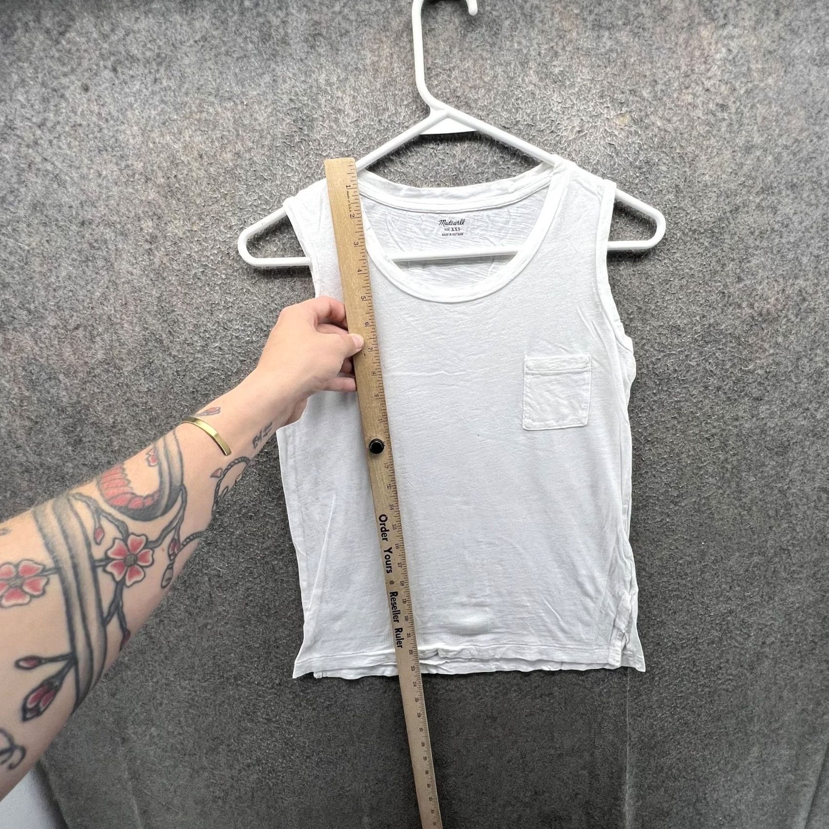 Madewell Madewell Tank Top Womens XXS White Pocket Scoop Neck Sleeveless Jersey Size XXS / US 00 / IT 34 - 4 Thumbnail