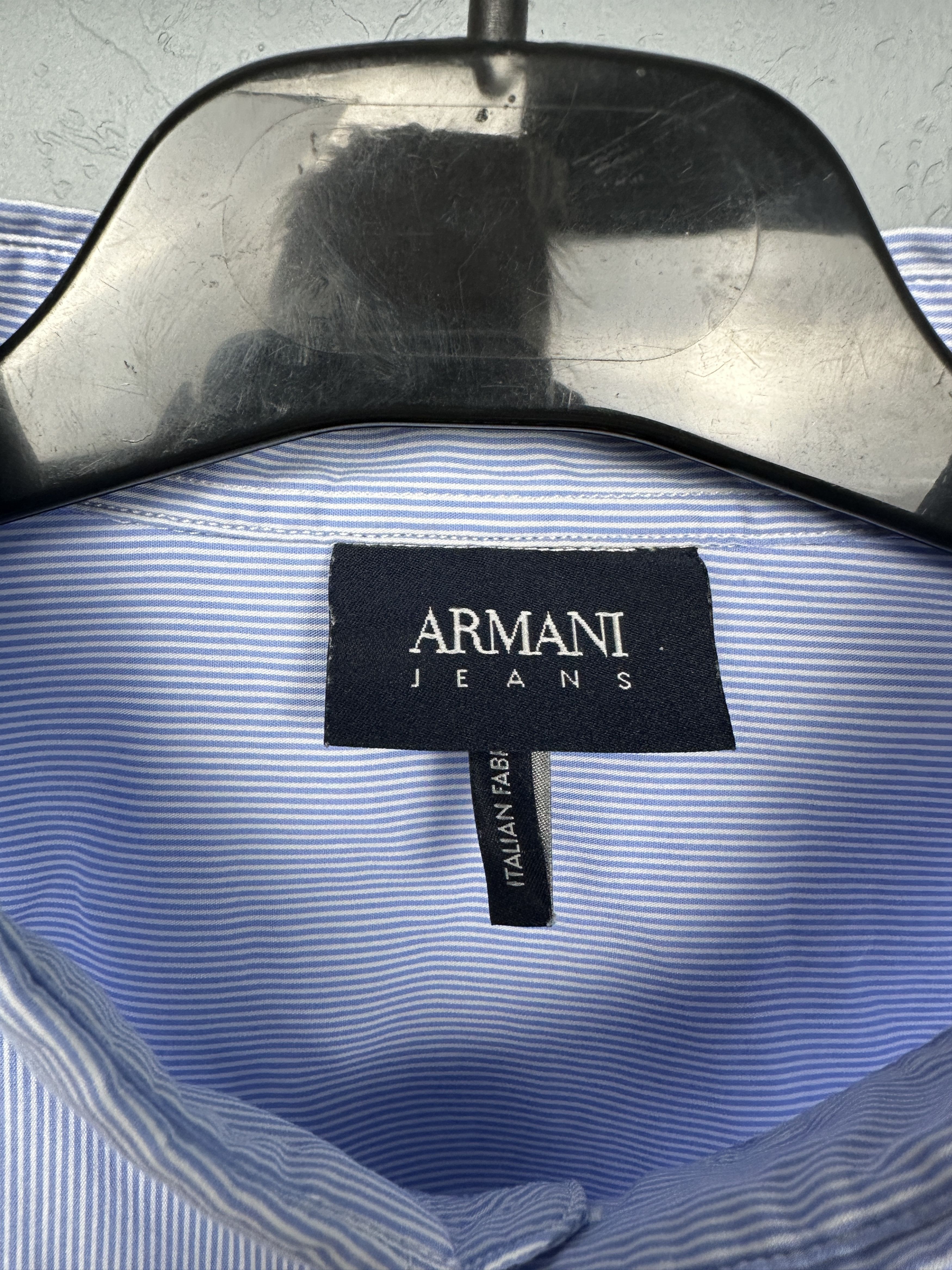 Armani Armani Jeans Mens Long Sleeve Striped Shirt Size US XXL / EU 58 / 5 - 3 Thumbnail