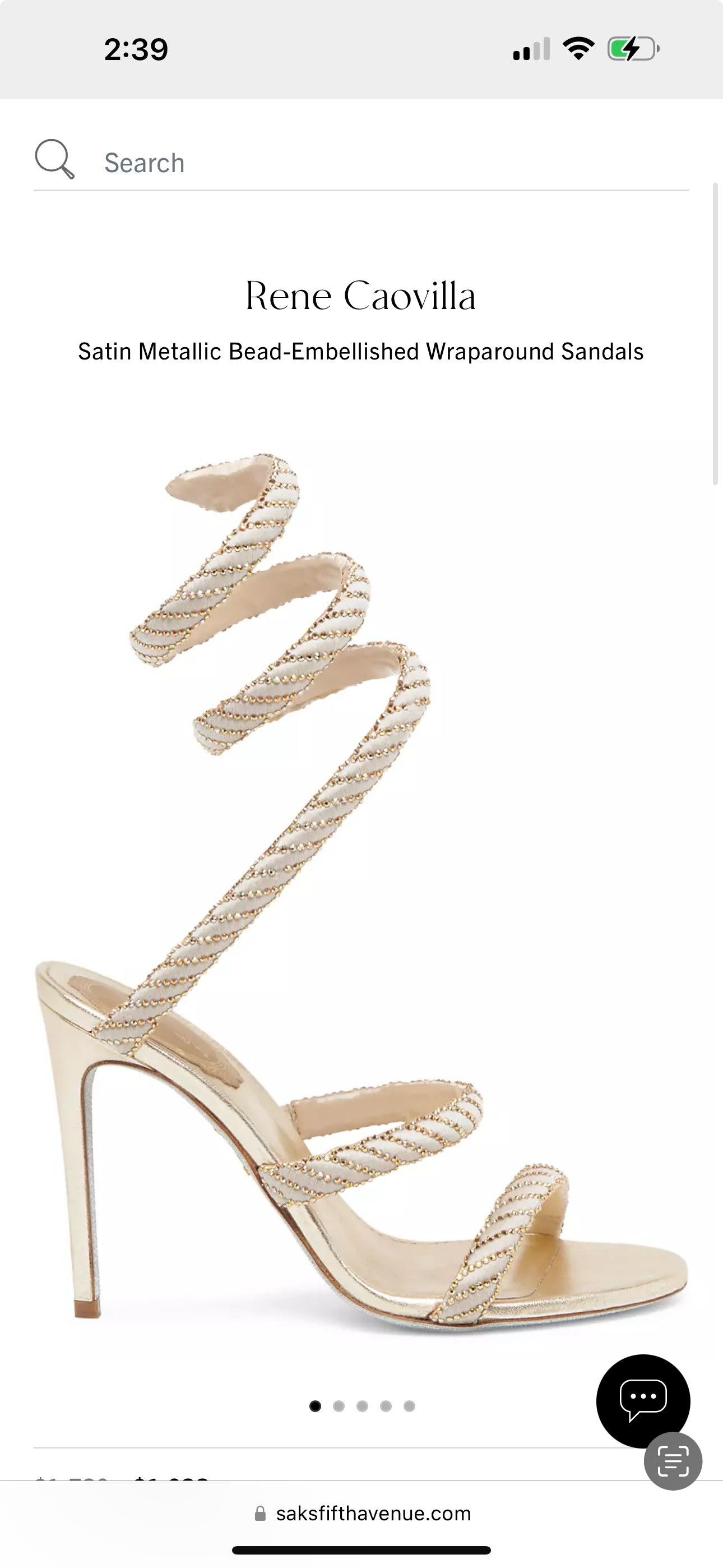 image of Rene Caovilla Satin Metallic Bead-Embellished Wraparound Sandals in Beige/Gold/Nude, Women's (Size 