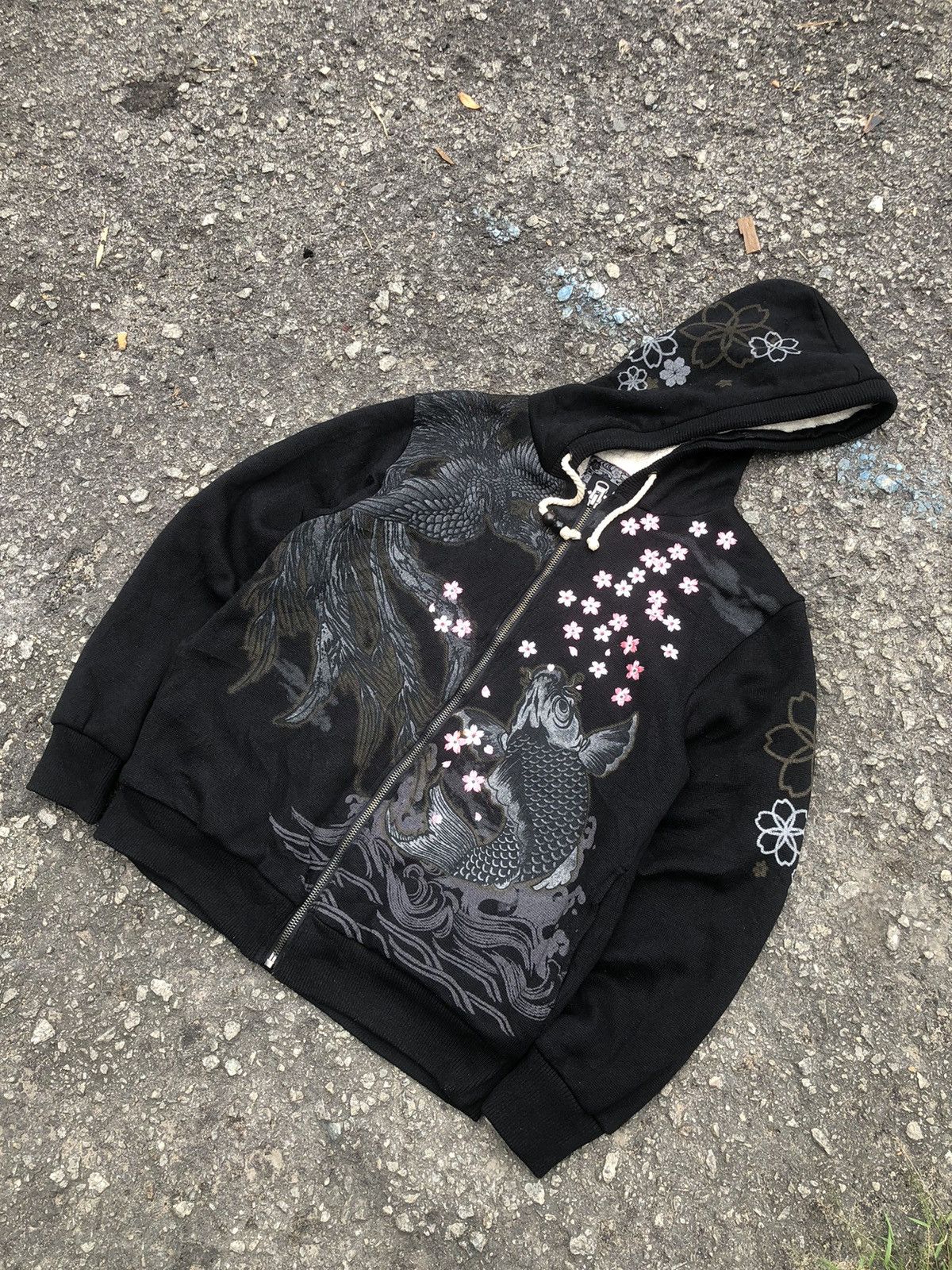 Japanese Brand RARE Vintage Overprint Embroidery Japanese Sukajan Hoodie Size US L / EU 52-54 / 3 - 4 Thumbnail