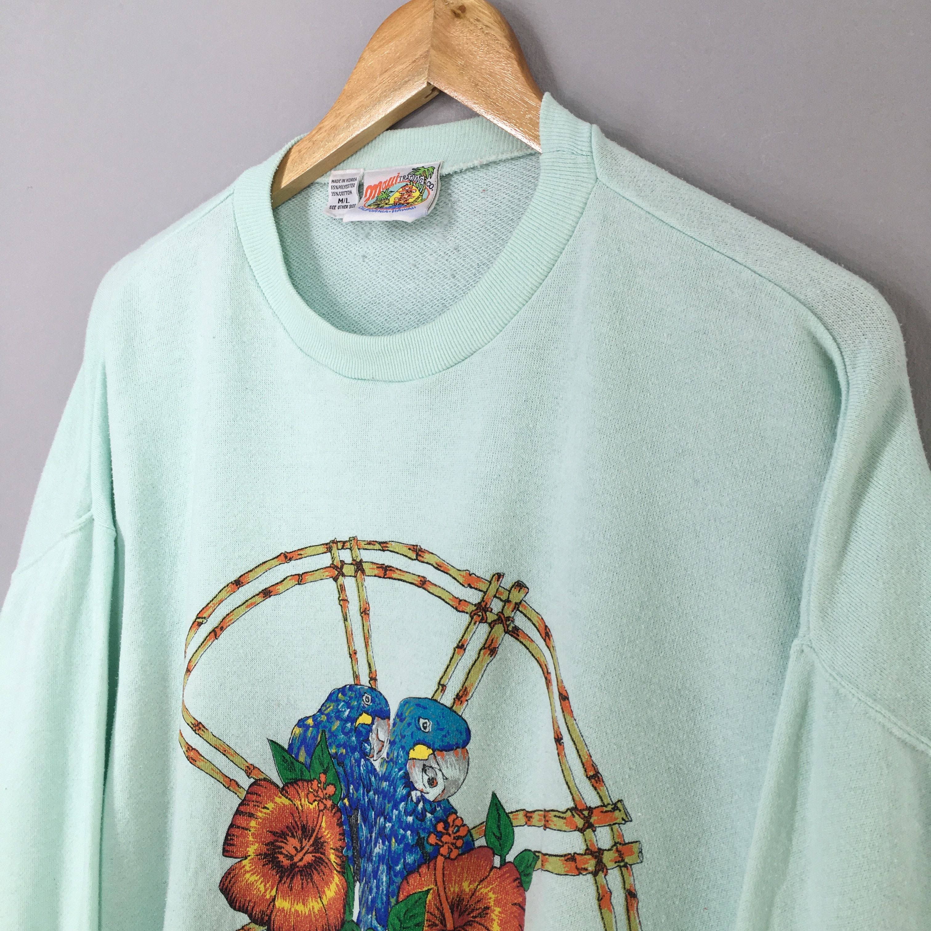 Vintage Vintage Maui Hawaii Green Sweatshirts Large Size US L / EU 52-54 / 3 - 5 Thumbnail