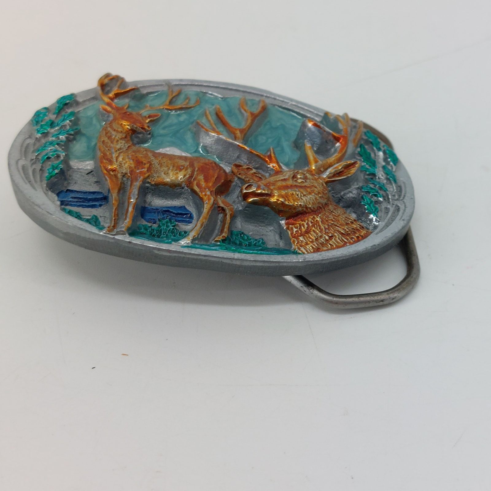 Other Vtg Hunting Dress Belt Buckle Buck Deer Stag Hunter Mountain Size ONE SIZE - 9 Thumbnail