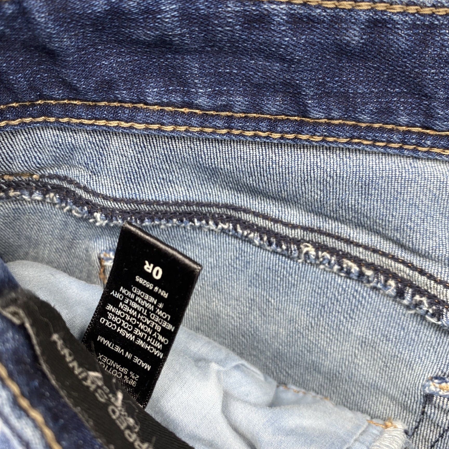 Express Express Womens Skinny Low Rise Distressed Cropped Denim Blue Jeans 0R Size Regular Violet? Size 25" / US 0 / IT 36 - 4 Thumbnail