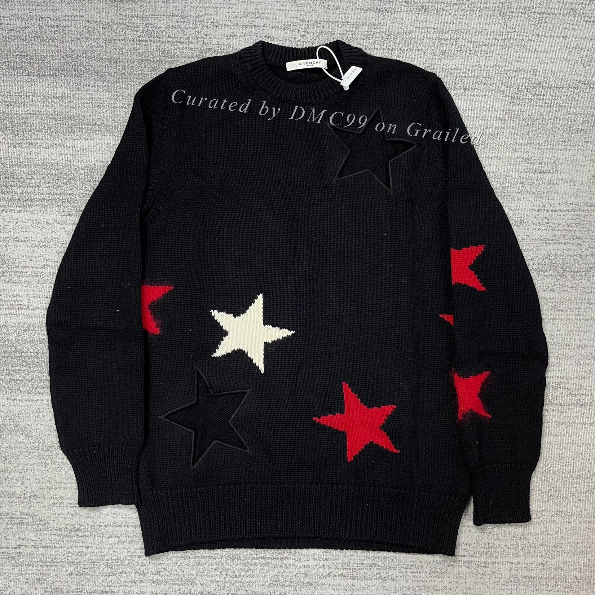 Givenchy × Luxury Givenchy Star embroidered black sweater Men's