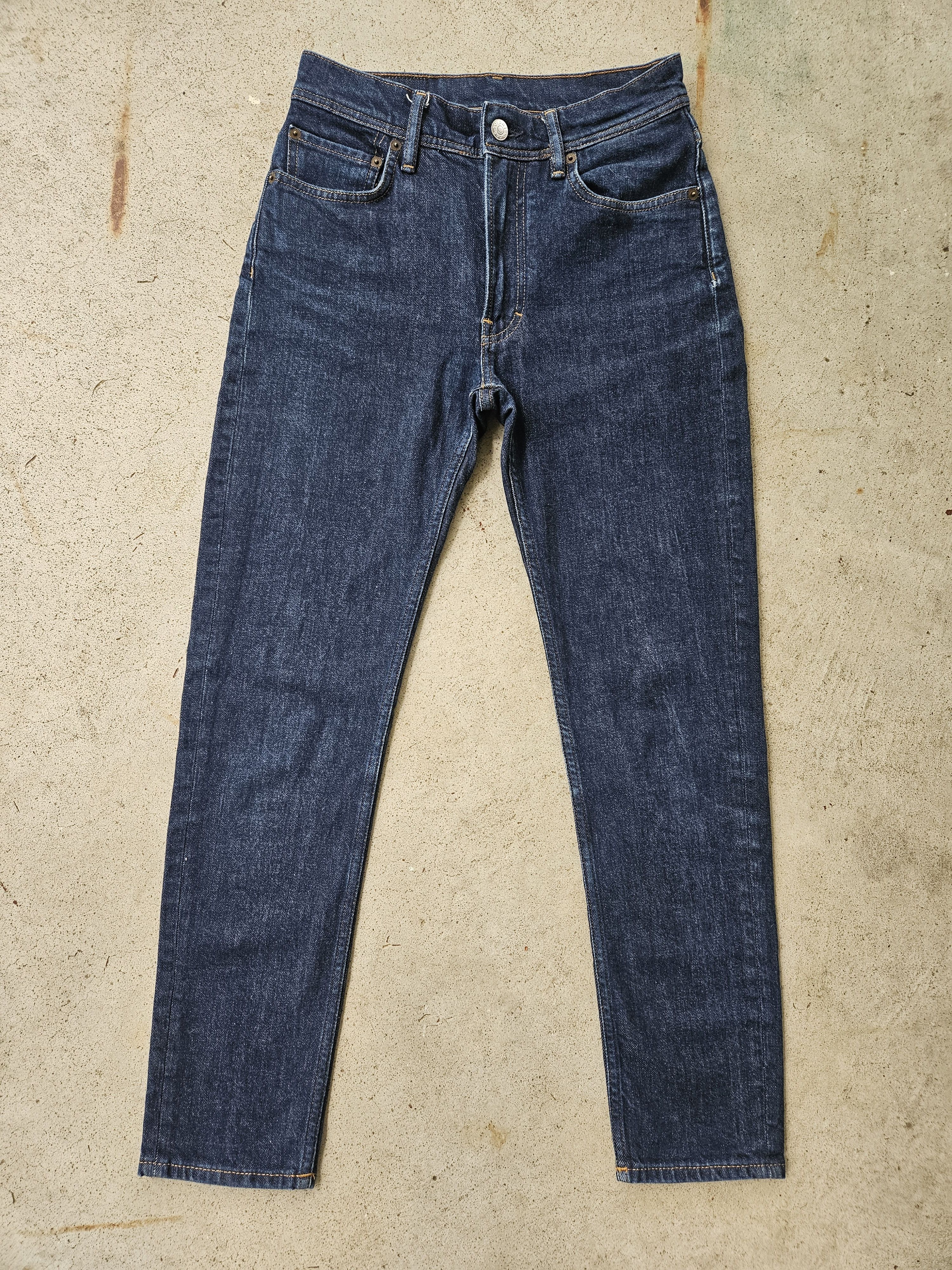 Acne Studios Melk Indigo Leather Back Patch Blue Denim Jeans Size US 26 / EU 42 - 4 Thumbnail