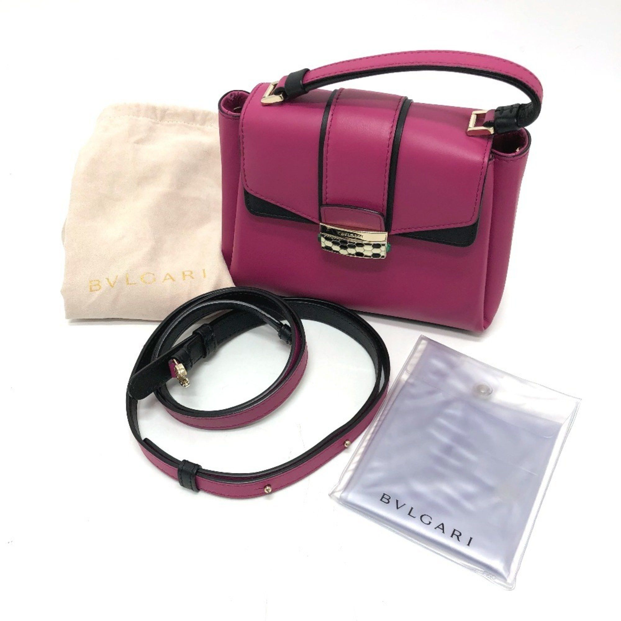 Bvlgari Serpenti Vaipa Shoulder Bag Leather Women's Pink G-230625-49