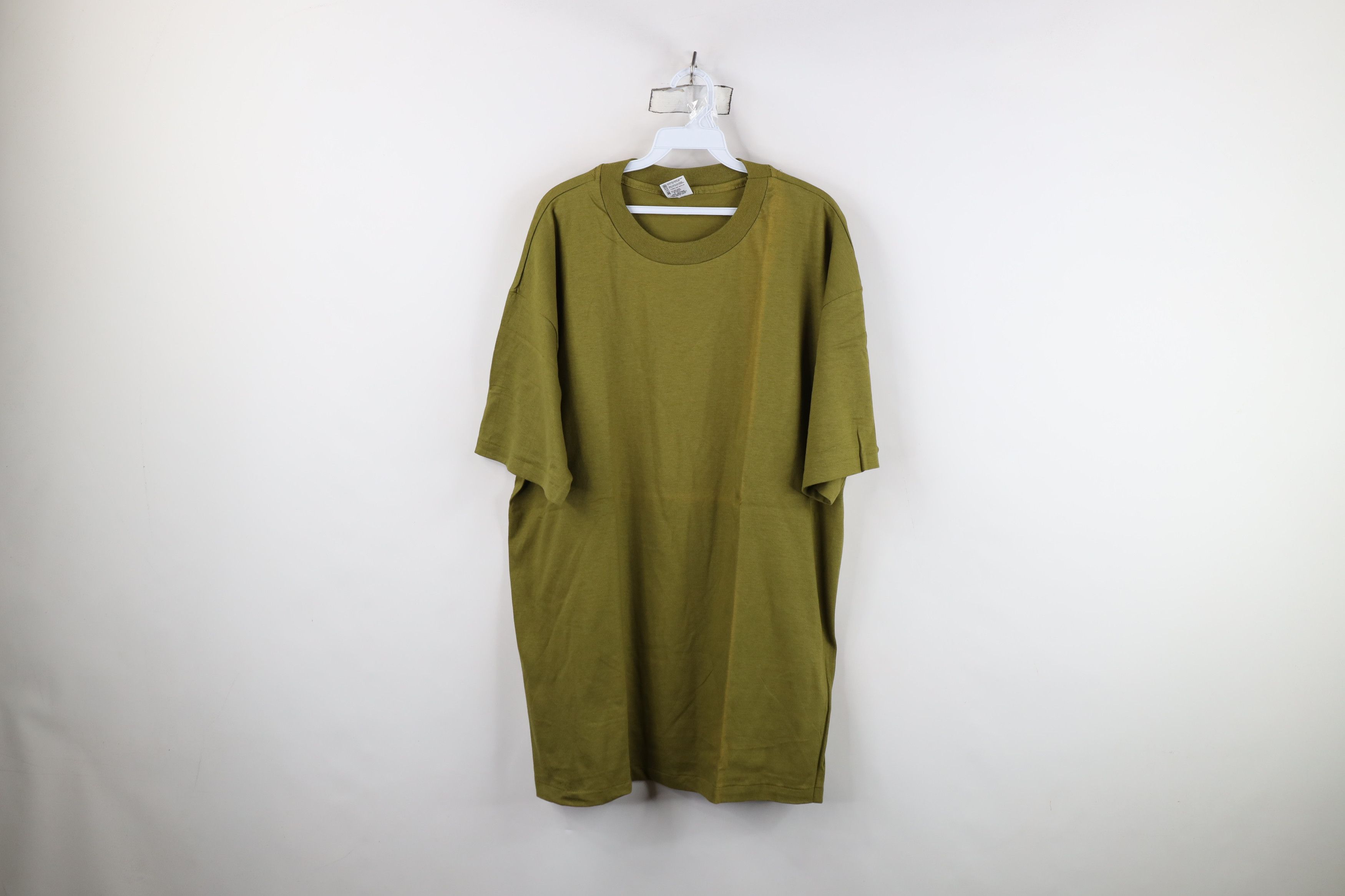 Vintage Vintage 90s Streetwear Blank Short Sleeve T-Shirt Green USA Size US XXL / EU 58 / 5 - 1 Thumbnail