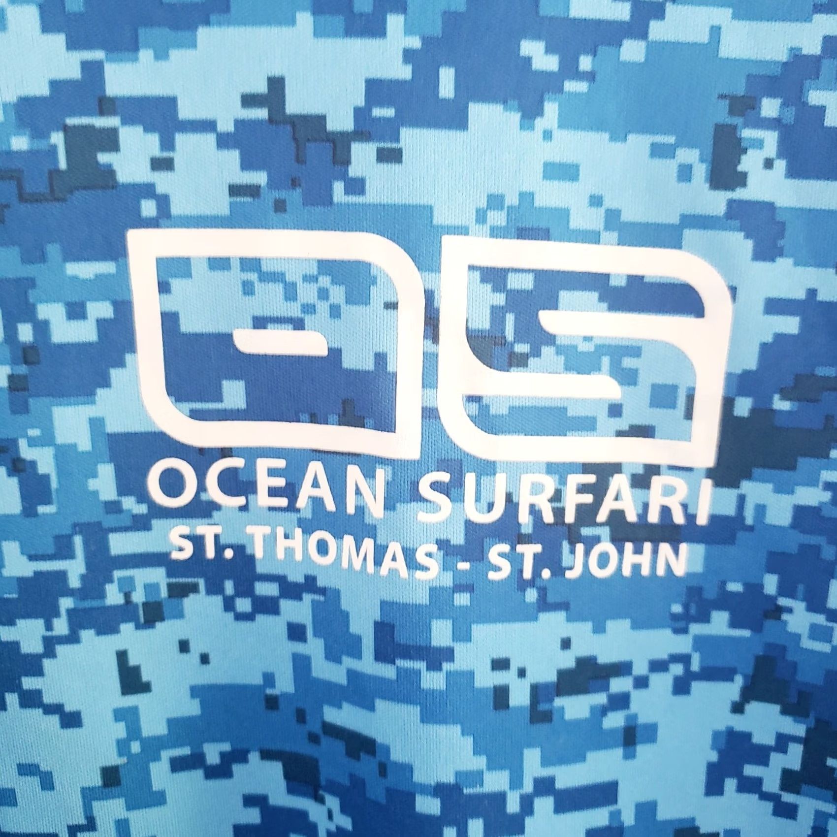 Vintage VINTAGE Ocean Safari Mens XL Blue Digital Camo Short Sleeve Stretch T-Shirt Size US XL / EU 56 / 4 - 5 Thumbnail