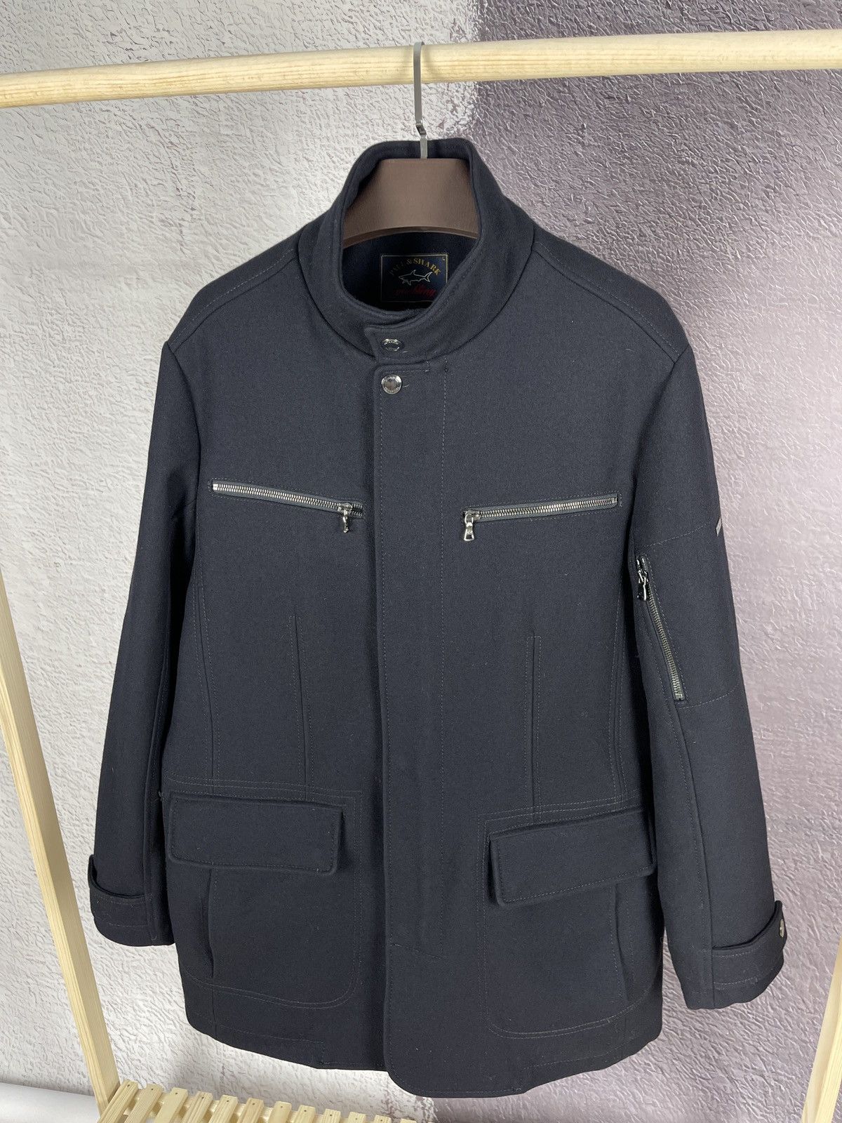 Paul & Shark Paul & Shark wool single-breasted coat zipper pockets Size US L / EU 52-54 / 3 - 6 Thumbnail