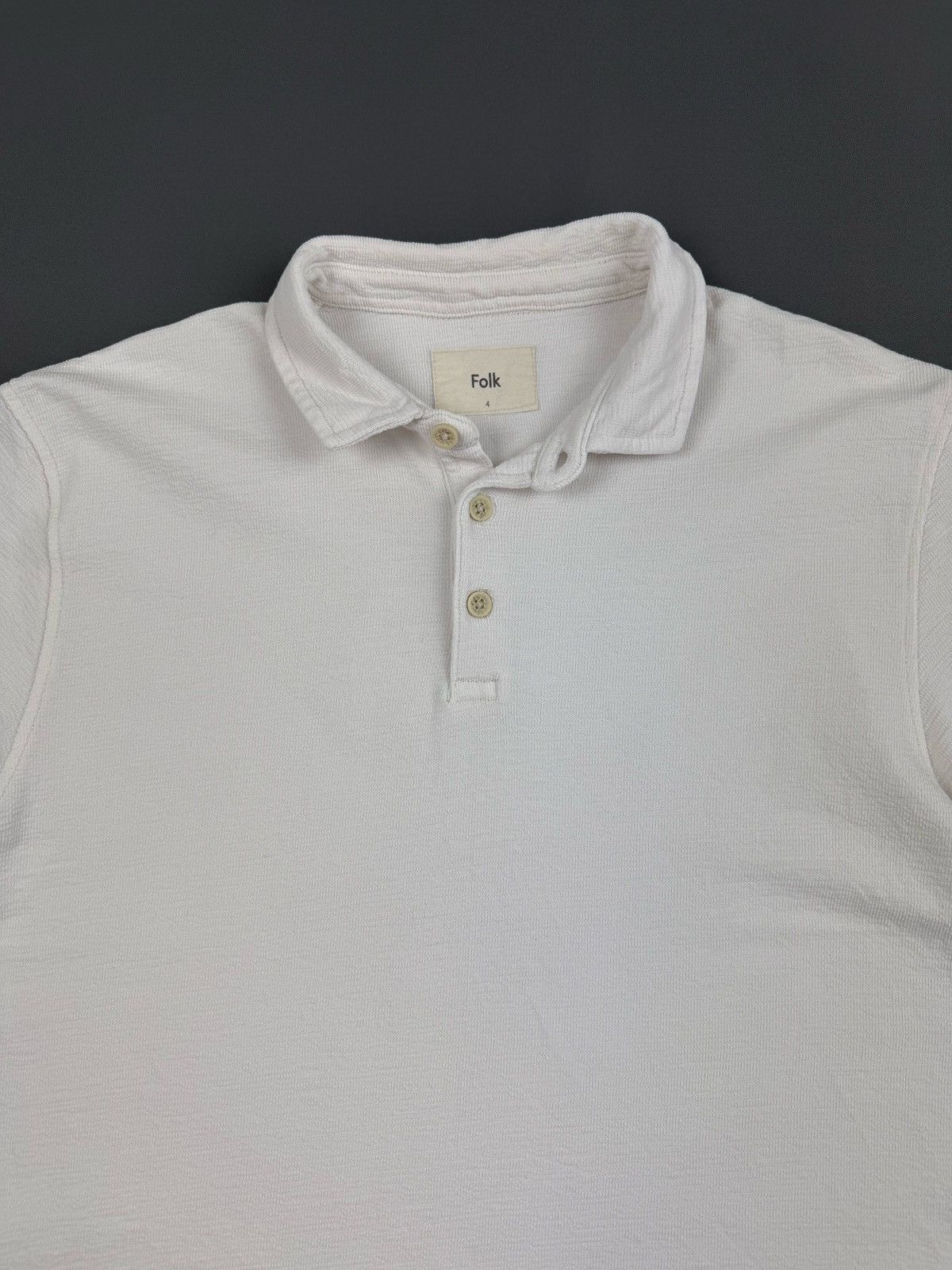 Folk Folk White Heavy Cotton Polo Size US L / EU 52-54 / 3 - 4 Thumbnail