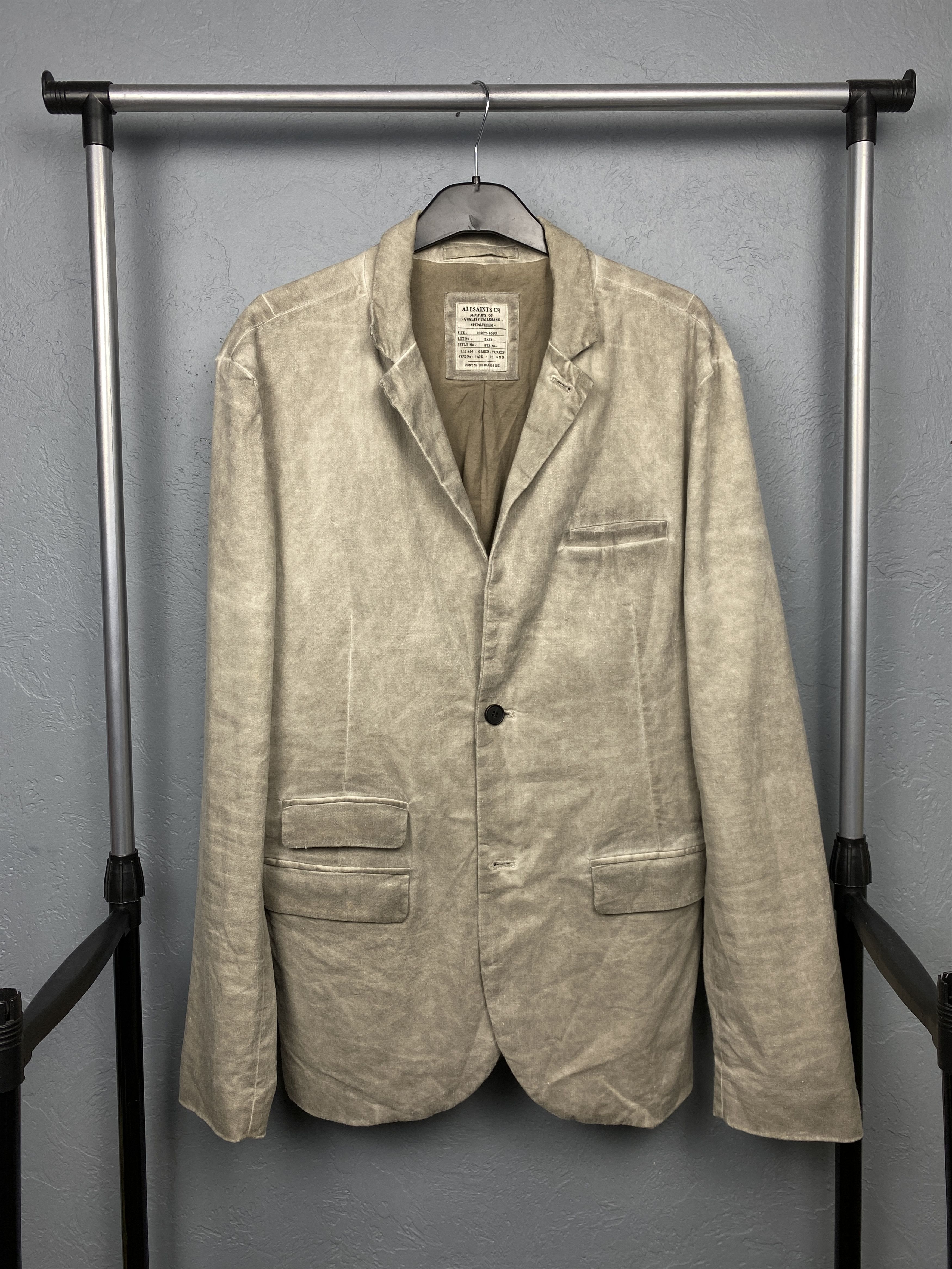 Allsaints Allsaints Vintage Mens Linen Princeton Blazer Jacket Size US L / EU 52-54 / 3 - 1 Thumbnail