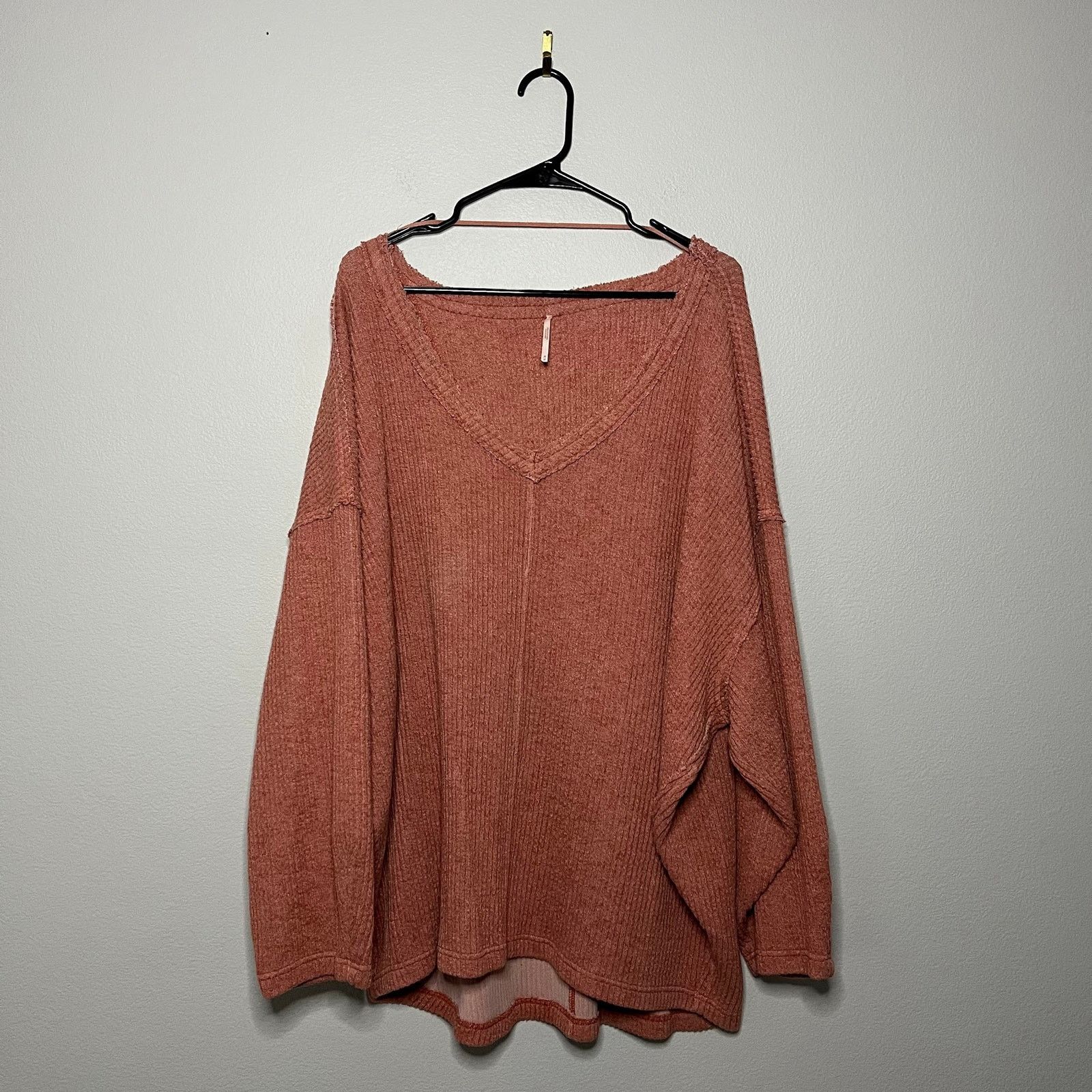 Free People Free People Mocha Brown Draped Oversized V-Neck Sweater - M Size M / US 6-8 / IT 42-44 - 2 Thumbnail