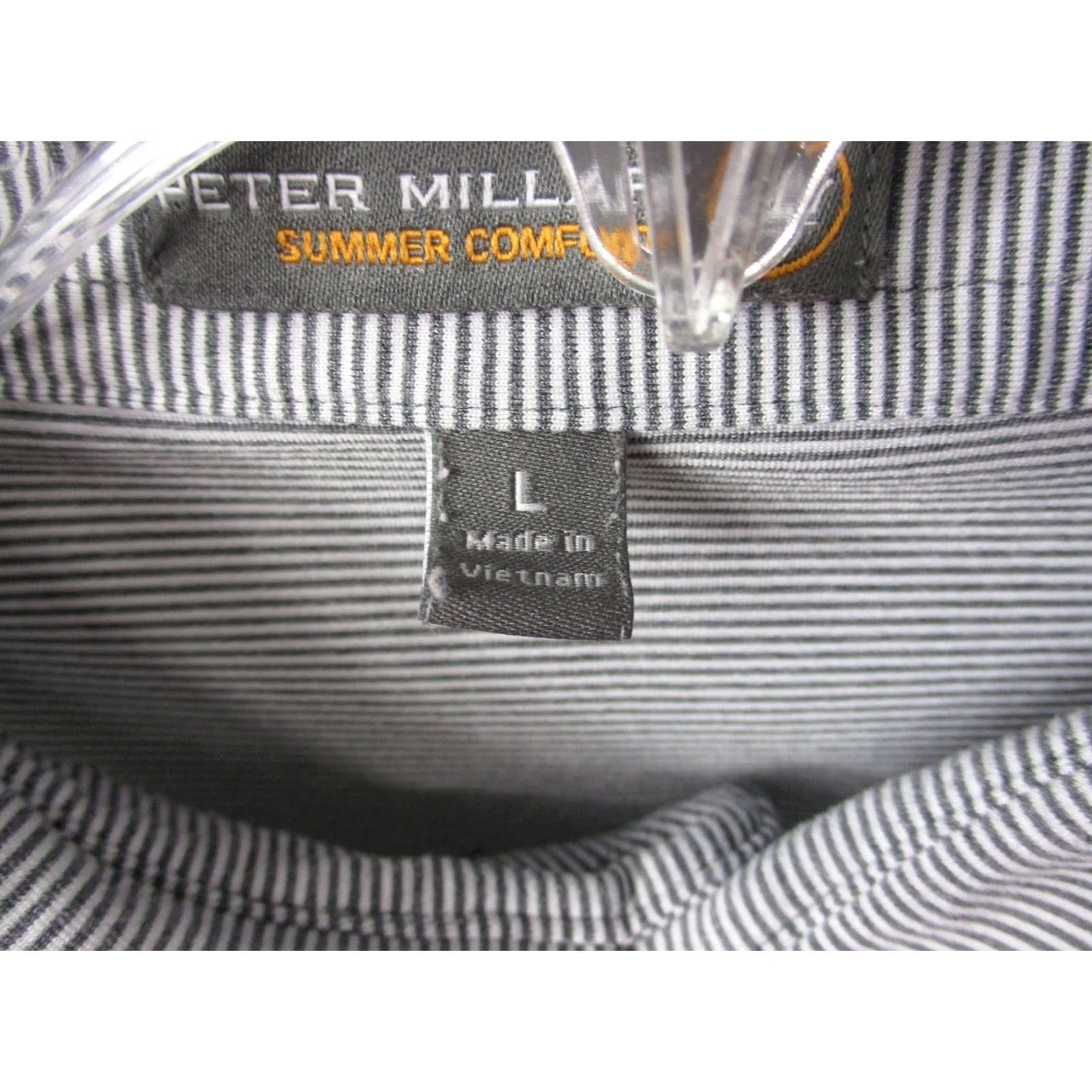 Peter Millar Peter Millar Polo Shirt Mens Large Gray Stripe Summer Comfort Inverness Golf Size US L / EU 52-54 / 3 - 4 Thumbnail