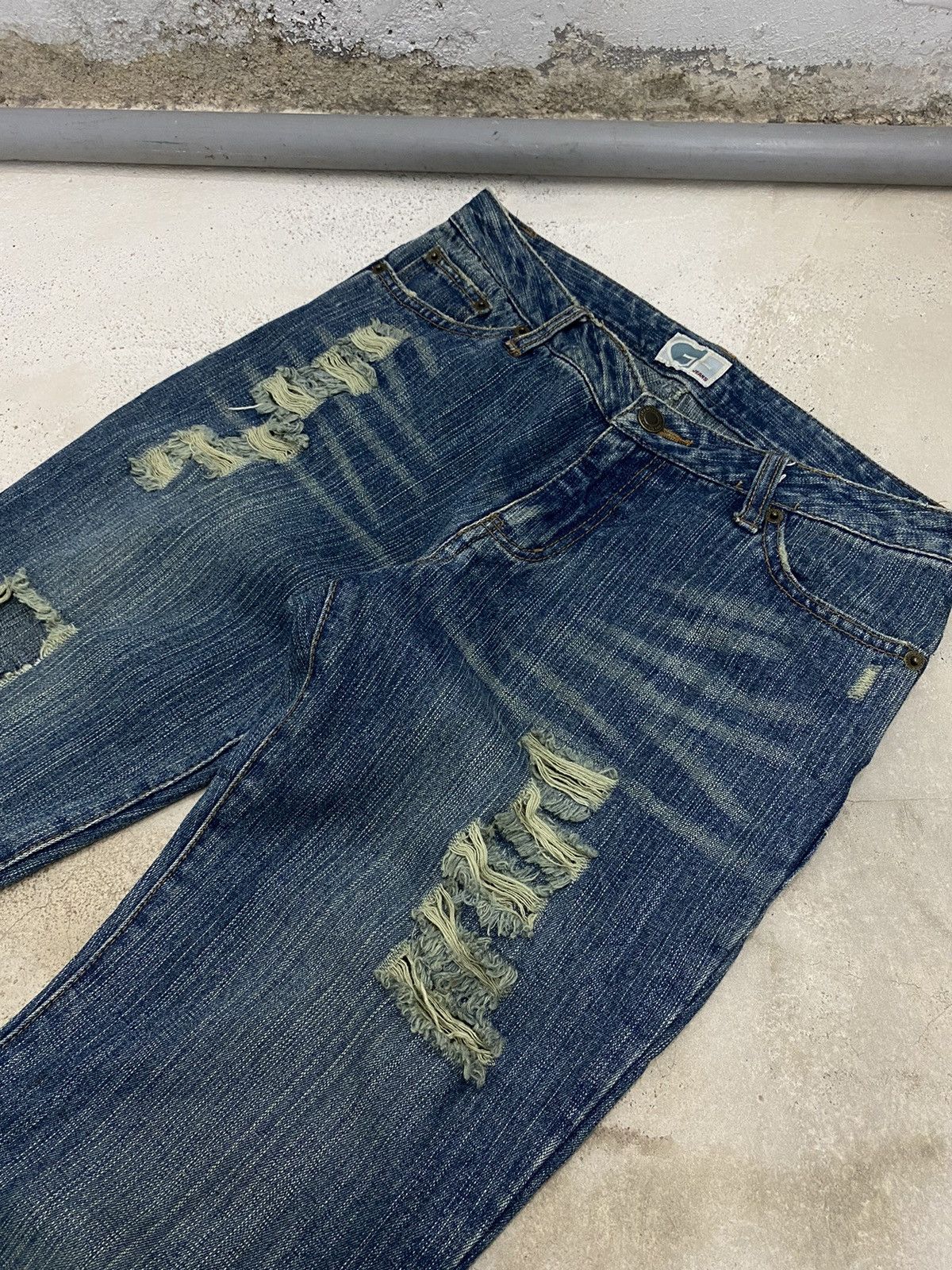Gf Jean Japan Distressed Denim Blue Way Clawn Marks