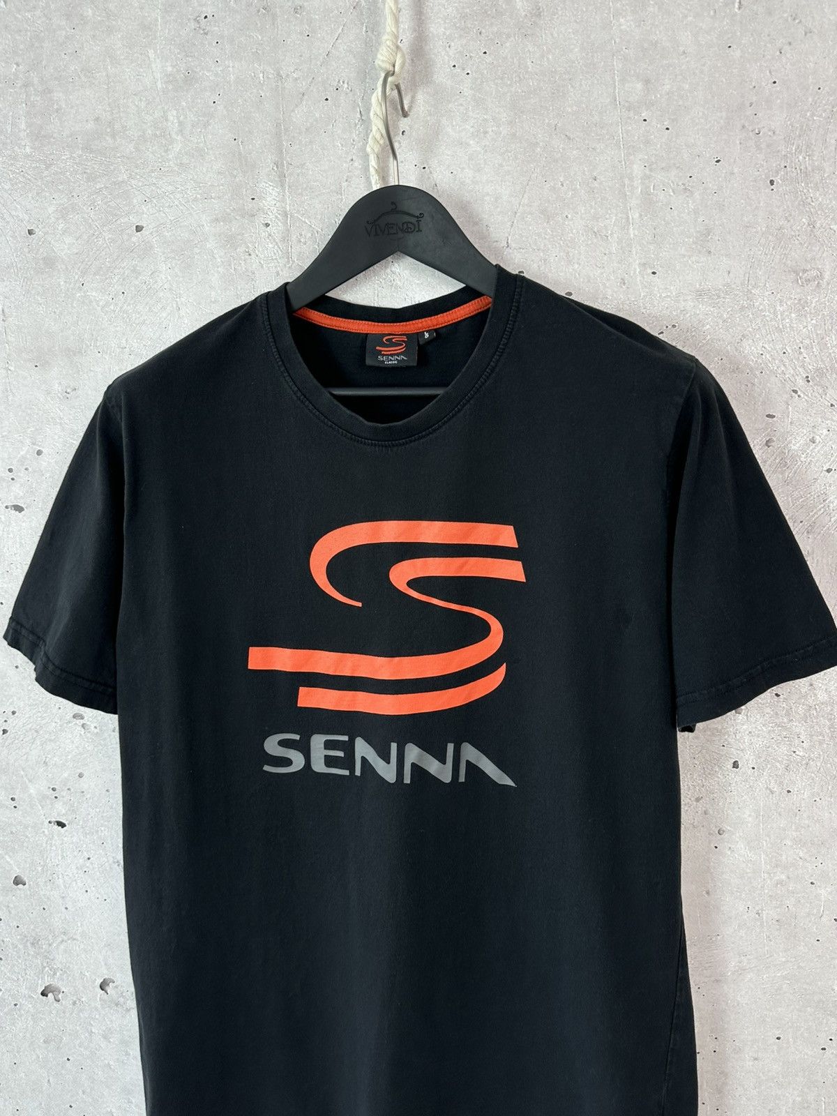 Vintage Ayrton Senna Vintage Printed Racing Black T-shirt Size US L / EU 52-54 / 3 - 5 Thumbnail