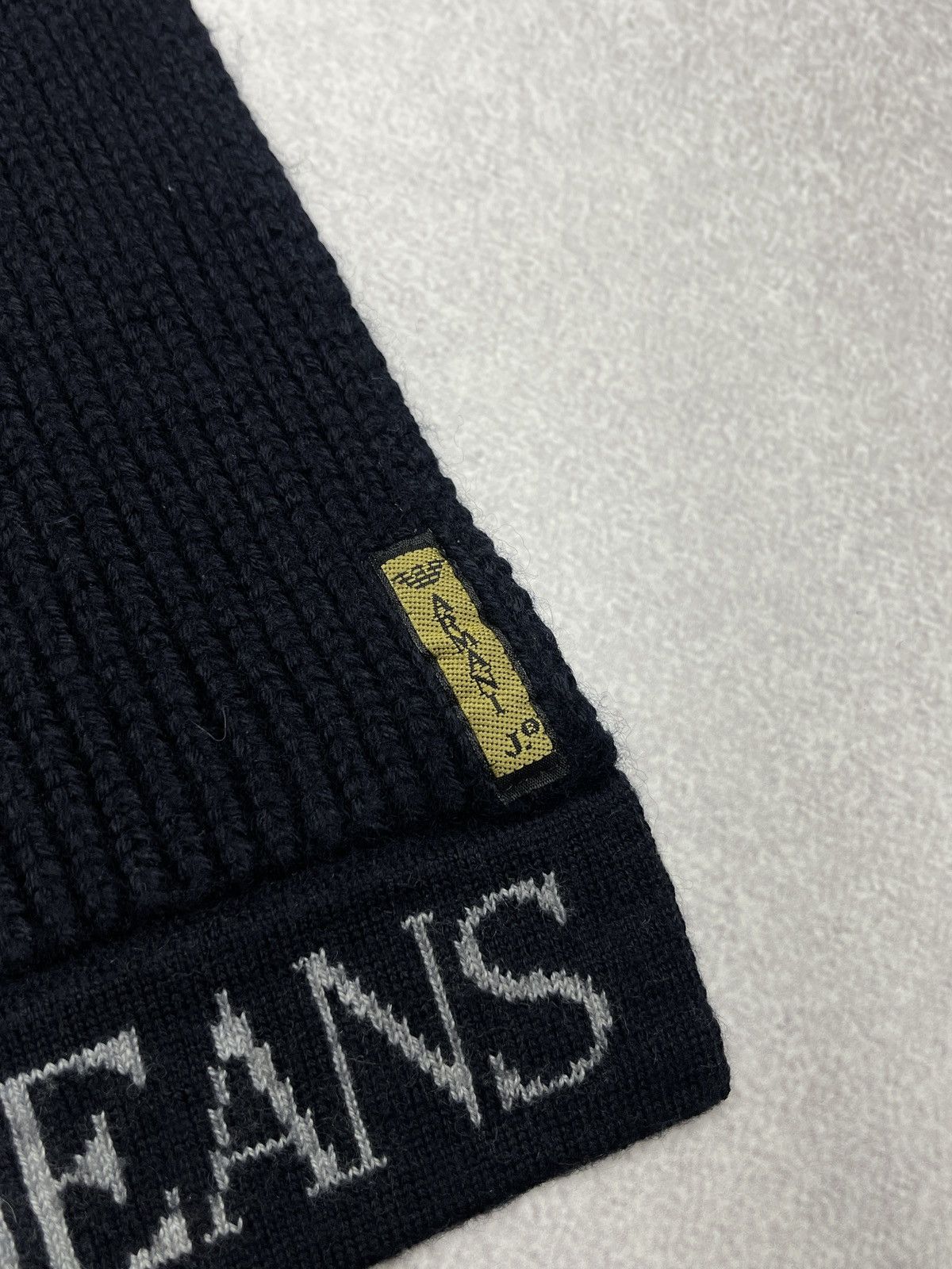 Giorgio Armani Mens Armani Jeans Armani Knitted Scarf Navy Big Logo Size ONE SIZE - 3 Thumbnail