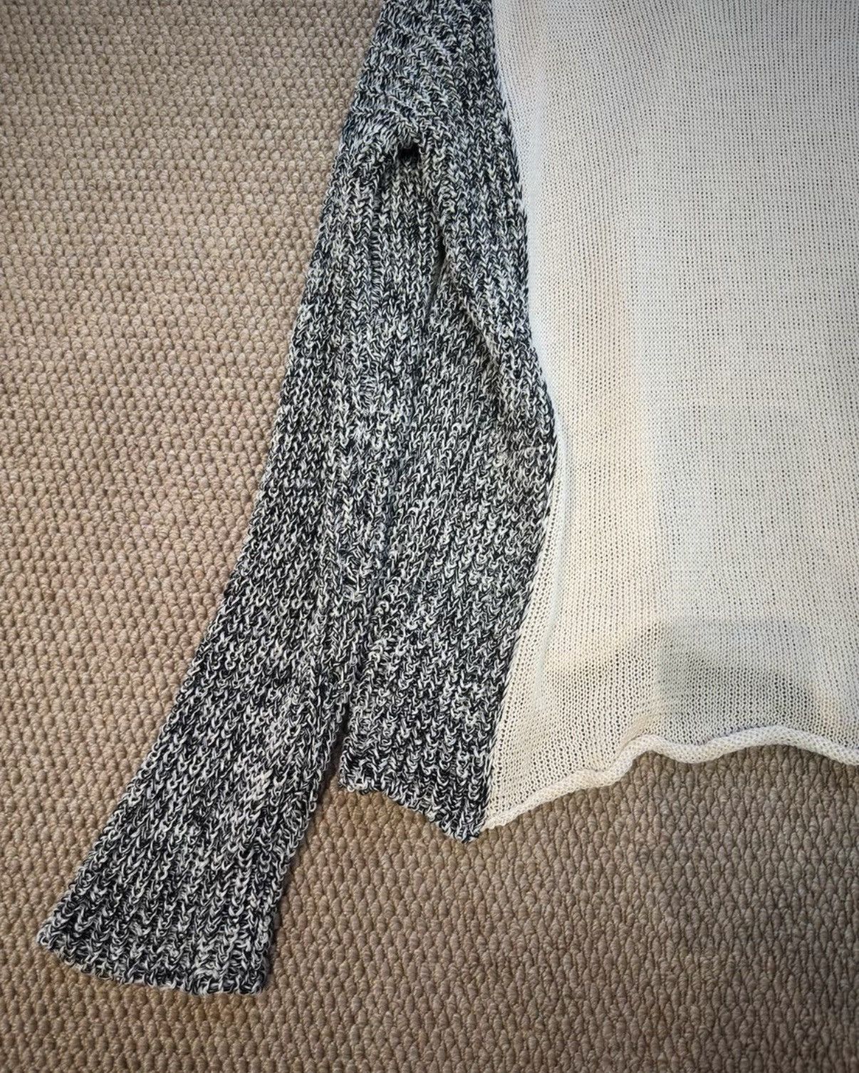 Sulvam Sulvam Asymmetric Patchwork Heather Knit Top K23 Size M / US 6-8 / IT 42-44 - 2 Thumbnail