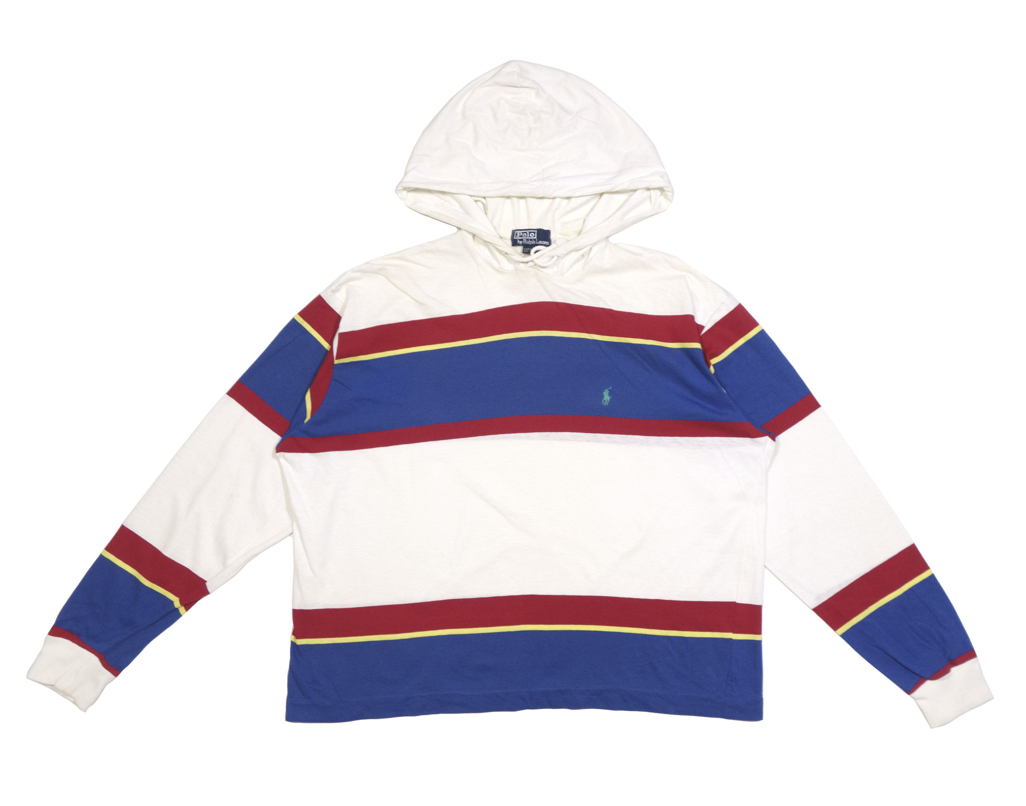 Polo Ralph Lauren 90S Striped Longsleeve Light Hoodie Made in USA Size US M / EU 48-50 / 2 - 1 Thumbnail