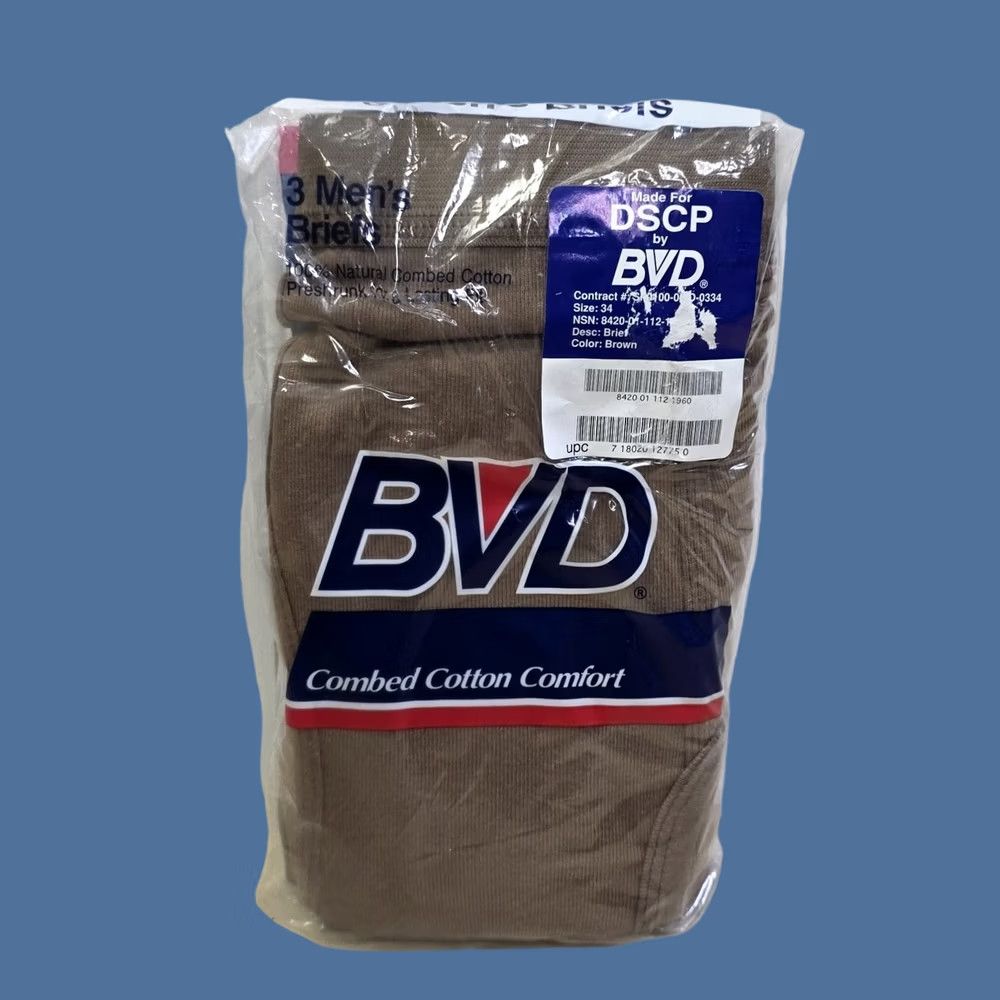Vintage VINTAGE BVD Briefs 3 Pack Underwear Mens 34 Brown 100% Cotton Military Army USA Size US 34 / EU 50 - 1 Thumbnail