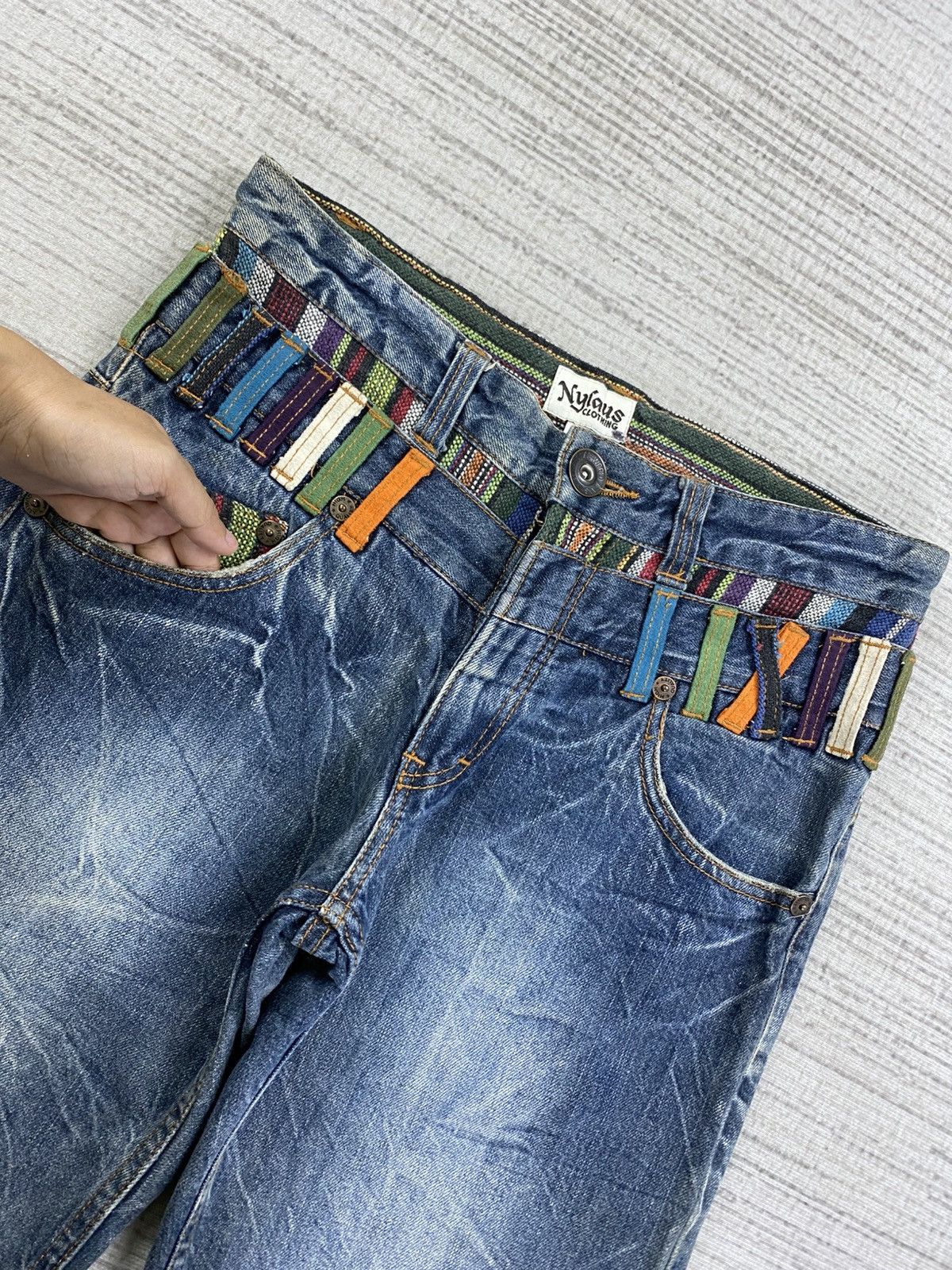 Hysteric Glamour Vintage Nylaus Hysteric Clothing Double Waist Denim Pants Size US 30 / EU 46 - 7 Thumbnail