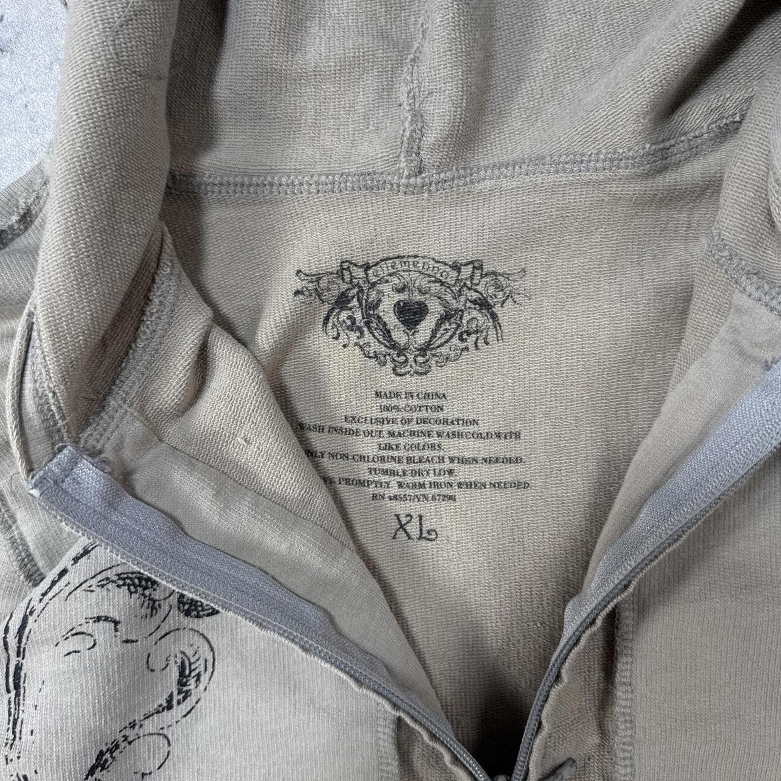 Other Y2K Ellemenno Grunge 00s Zip Up Beige Jacket Size XL / US 12-14 / IT 48-50 - 3 Thumbnail