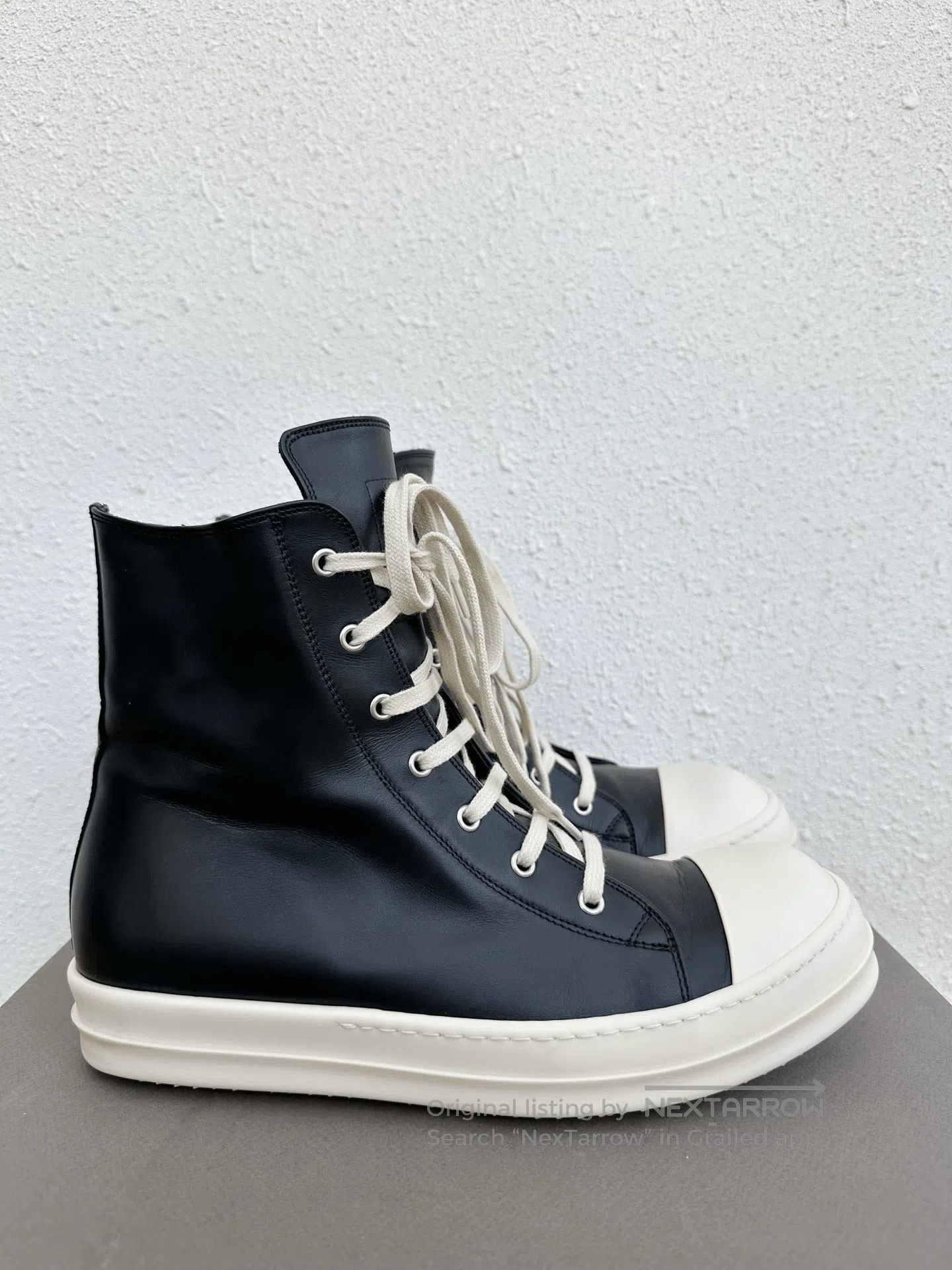 Rick Owens Rick Owens Leather High-Top Sneakers. Size US 10.5 / EU 43-44 - 2 Thumbnail