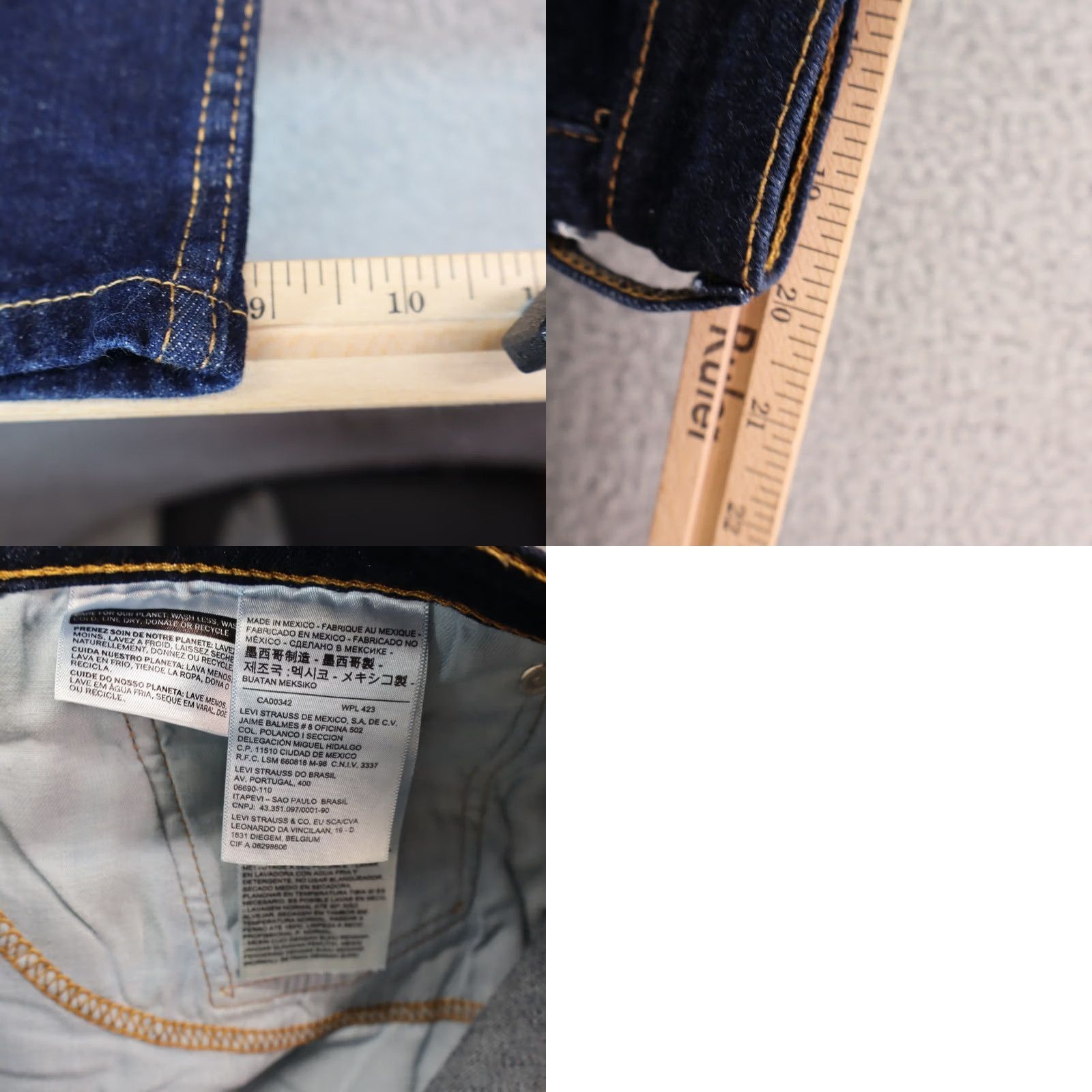 Levi's Levi's 514 Jeans Men Regular Straight 38x30 Denim Blue Medium Wash 5-Pocket Cotton Blend Logo Stretch Classic Vintage: No Size US 38 / EU 54 - 8 Thumbnail