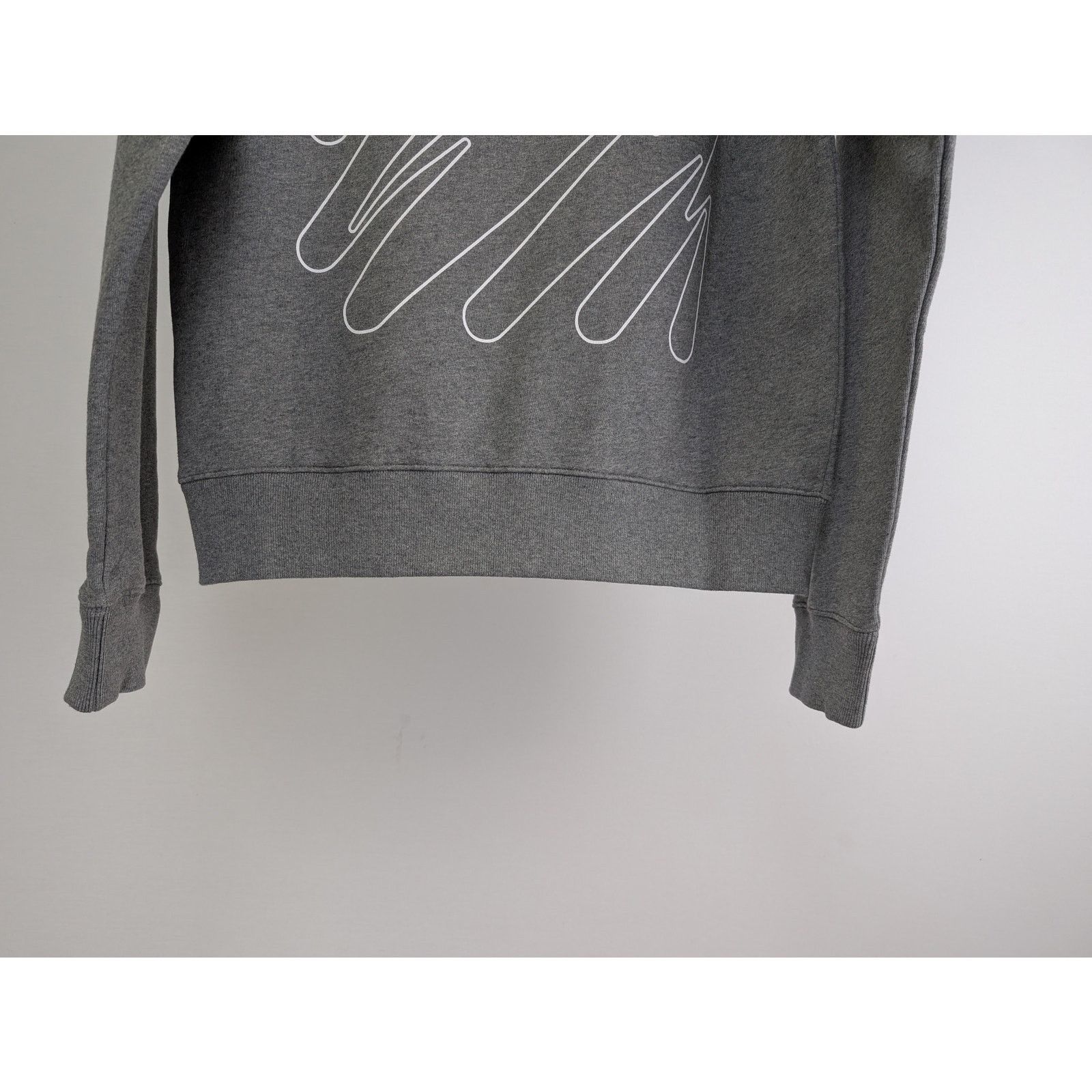 Off-White o1rshd1 Wave outl Diag Slim Crewneck sweatshirt Melange Grey Size US S / EU 44-46 / 1 - 8 Thumbnail