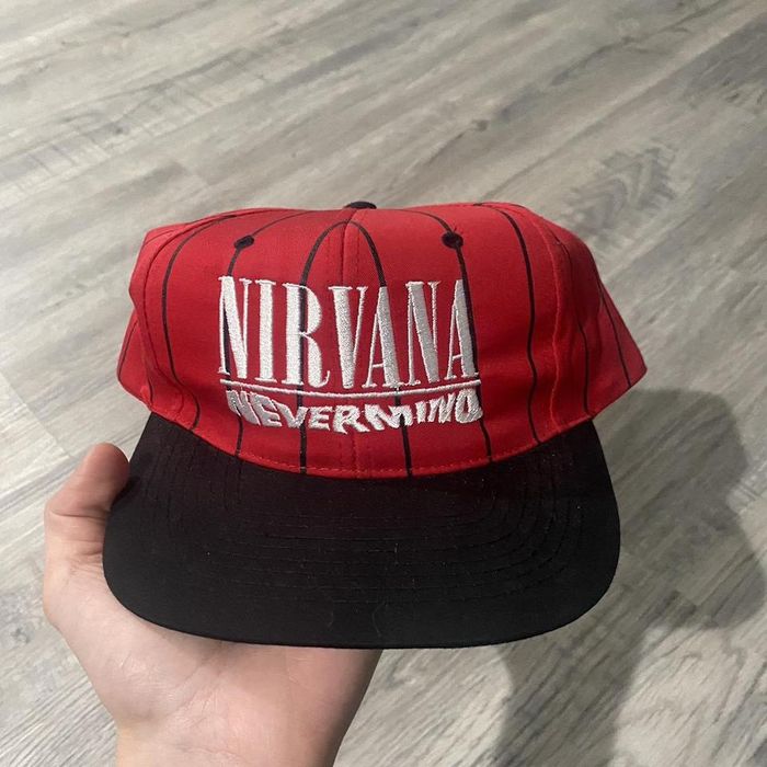 Vintage Vintage 90s nirvana nevermind black and red pinstripe hat