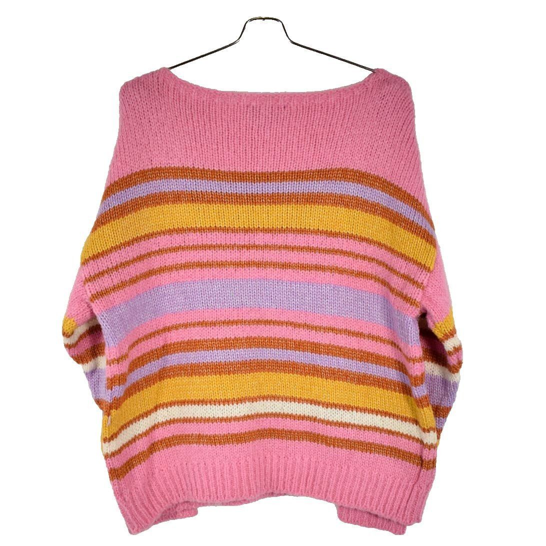Forever 21 Forever 21 Misses Small Pink Striped Knit Boatneck Sweater N Size S / US 4 / IT 40 - 6 Thumbnail