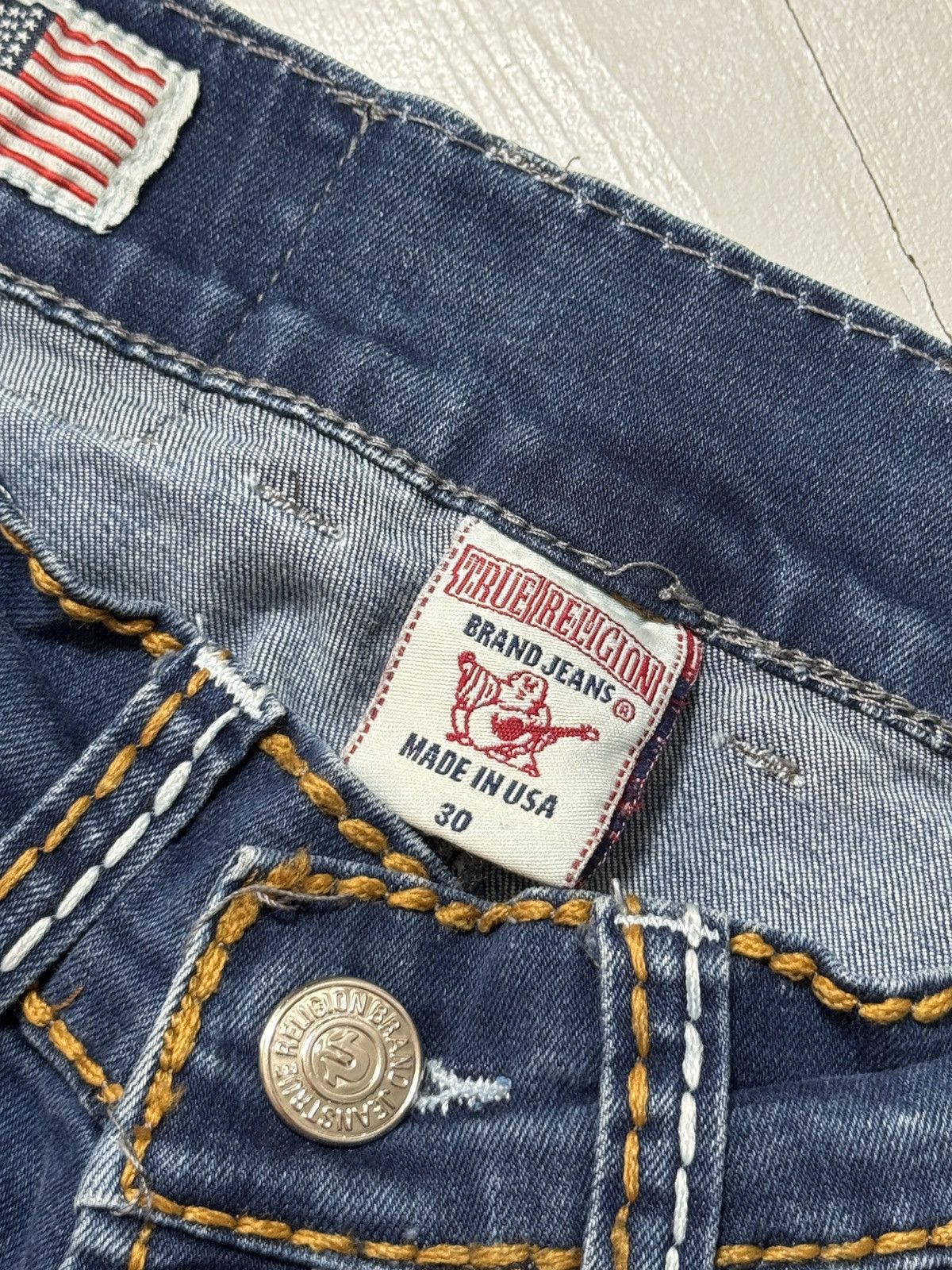 True Religion VINTAGE TRUE RELIGION CONTRASTING SEAMS SKINNY JEANS Size 30" / US 8 / IT 44 - 12 Thumbnail